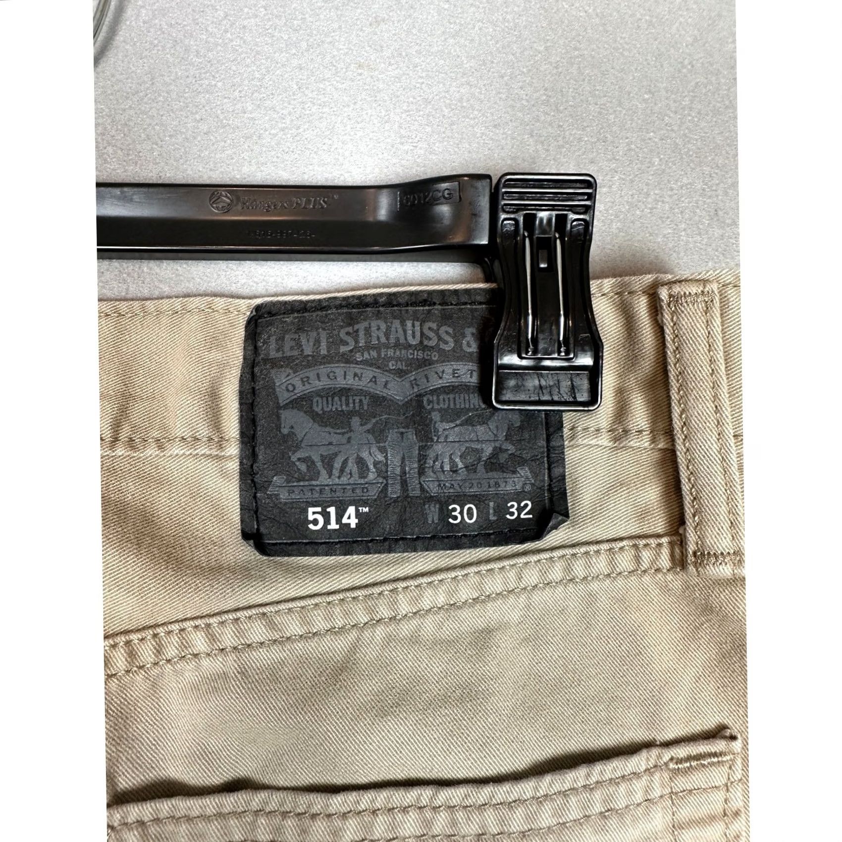 Levi's Levis 514 Jeans Mens 30x32 Tan Denim 5-Pocket Casual Workwear Straight Fit Khakis Beige Size US 30 / EU 46 - 5 Thumbnail