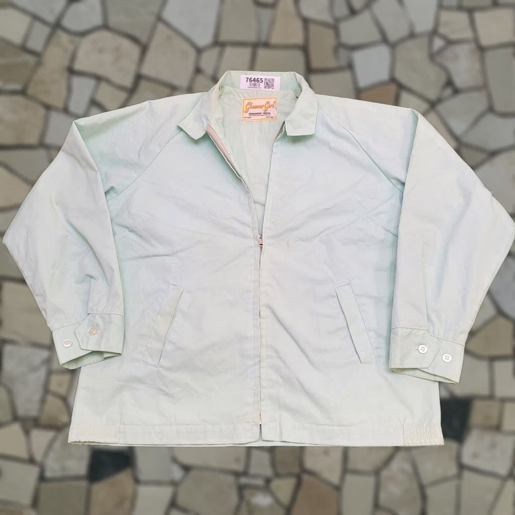 Vintage VINTAGE Rockabilly Blouson Jacket Womens XL 70s 90s 70s Retro Cotton Zip Cropped Pockets Button Front Size XL / US 12-14 / IT 48-50 - 1 Thumbnail