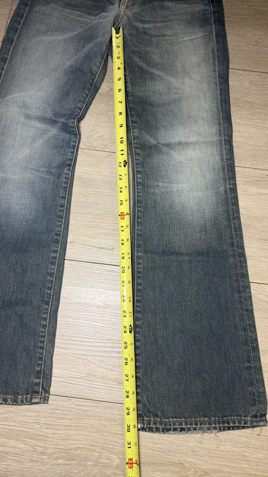7 For All Mankind Vintage 1990s 7 For All Mankind Indigo Wash Bootcut Flared Size 29" - 7 Thumbnail