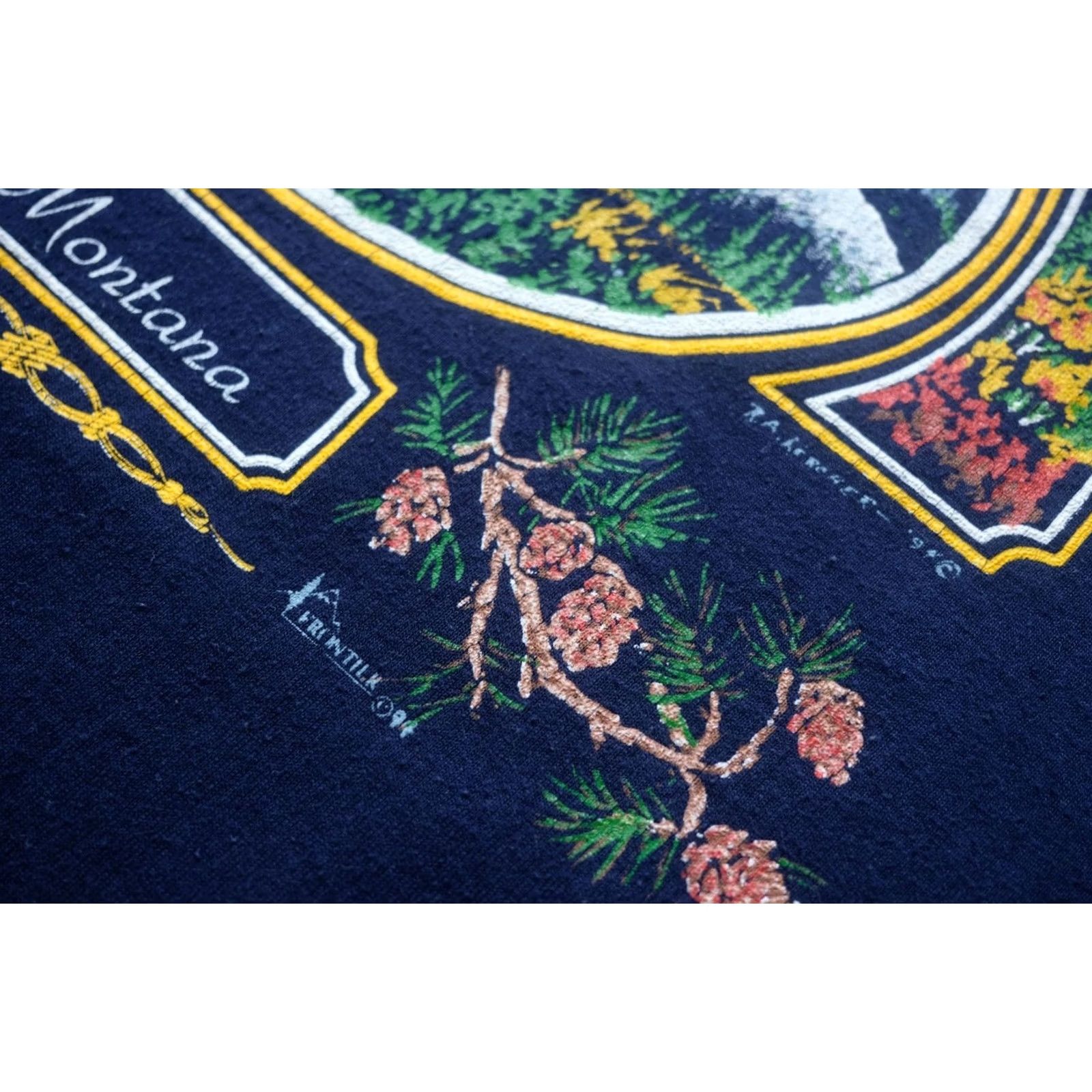 Fruit Of The Loom VINTAGE FRUIT OF THE LOOM 1994 FOREVER WILD BEAR OUTDOOR MONTANA GRAPHIC BLUE T SHIRT XL Size US XL / EU 56 / 4 - 6 Thumbnail