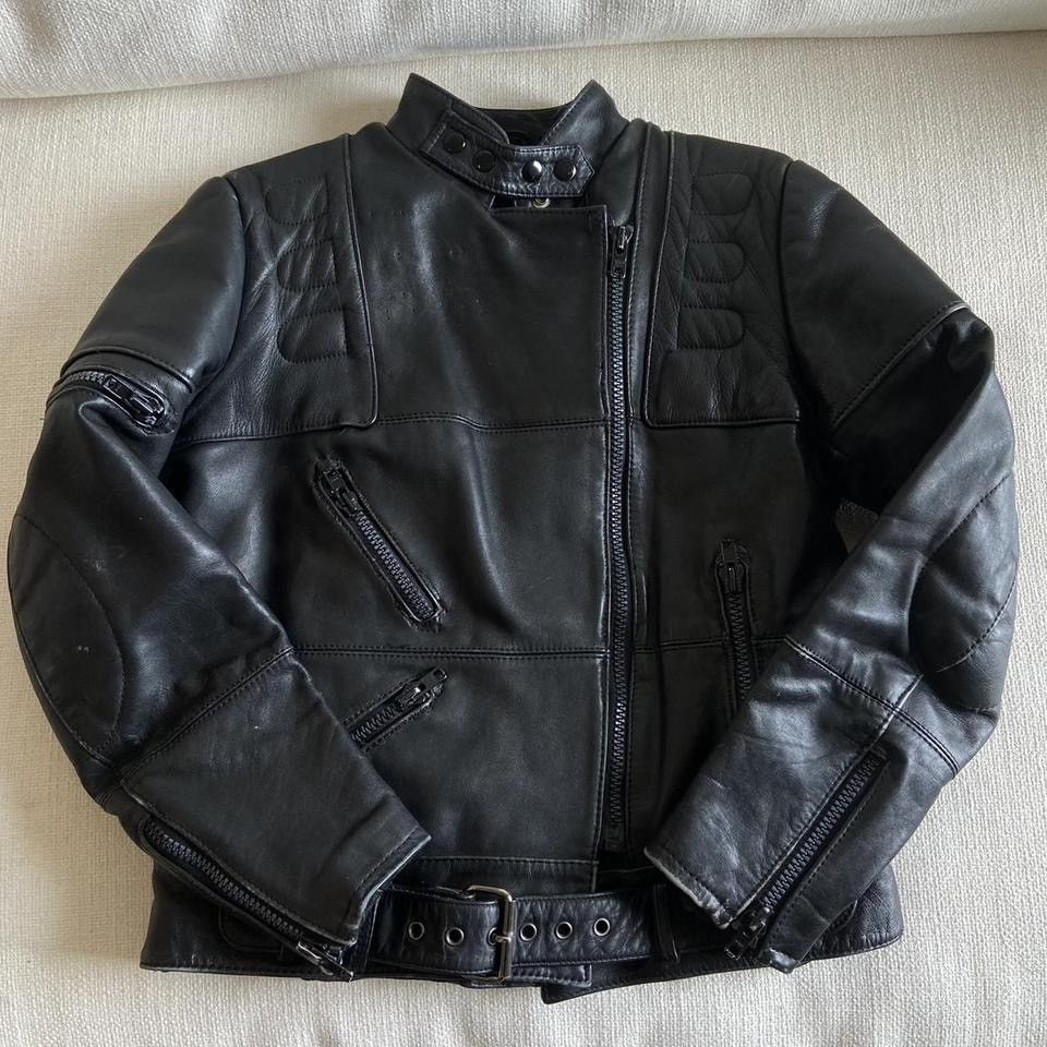 image of Vintage Harley Davidson Leather Motorocyle Jacket in Black, Women's (Size Medium)