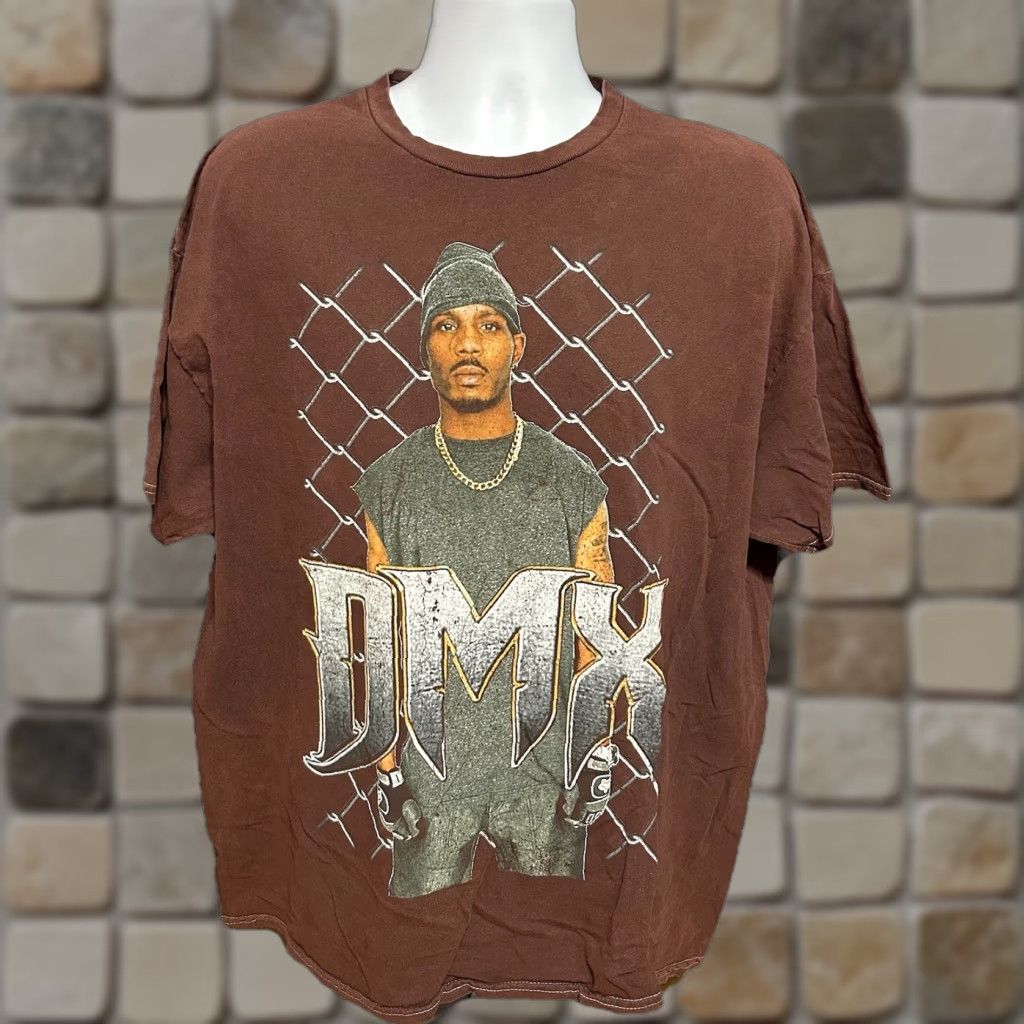 Vintage DMX Shirt Men XL Brown Short Sleeve Crew Neck Graphic Logo Hip Hop Music Size US XL / EU 56 / 4 - 1 Thumbnail