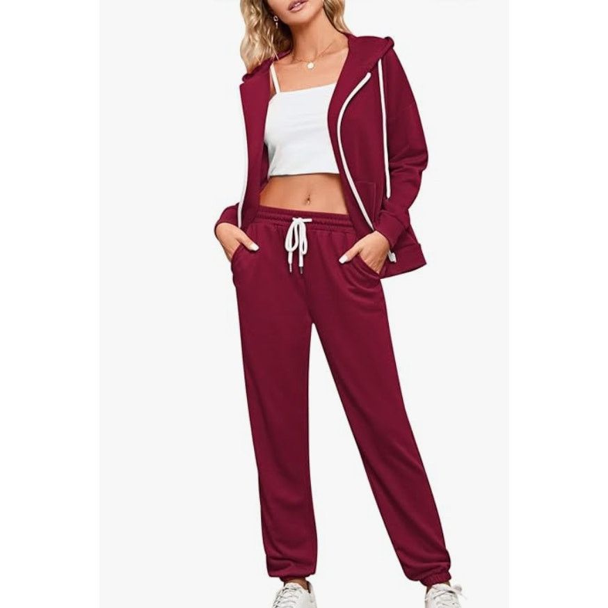 The Unbranded Brand Casual Outfit Sweatsuit Zipper Hoodie Drawstring Pant, LARGE Size 34" / US 12 / IT 48 - 1 Thumbnail