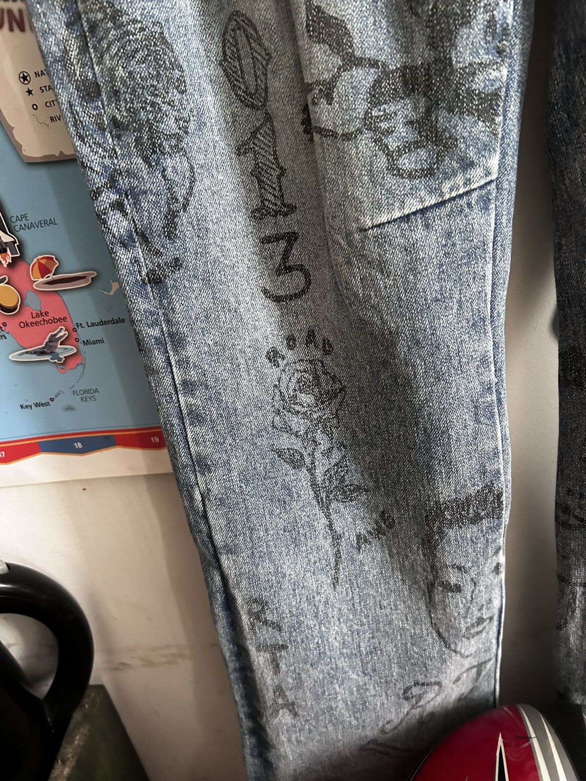 Rta Rta vintage style graffiti denim luxury designer jeans Size US 34 / EU 50 - 7 Thumbnail
