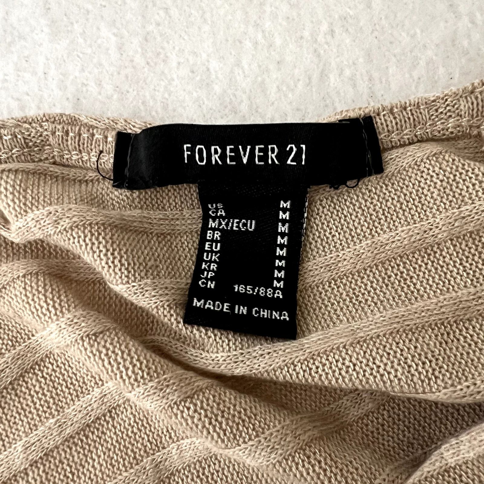 Forever 21 Forever 21 Beige Open Back Ribbed Long Sleeve Top Size M / US 6-8 / IT 42-44 - 6 Thumbnail