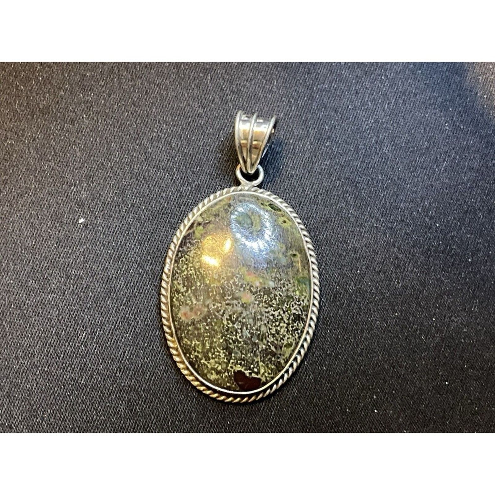 Other 925 Sterling Silver Pendant with Ocean Jasper Stone Size ONE SIZE - 1 Thumbnail