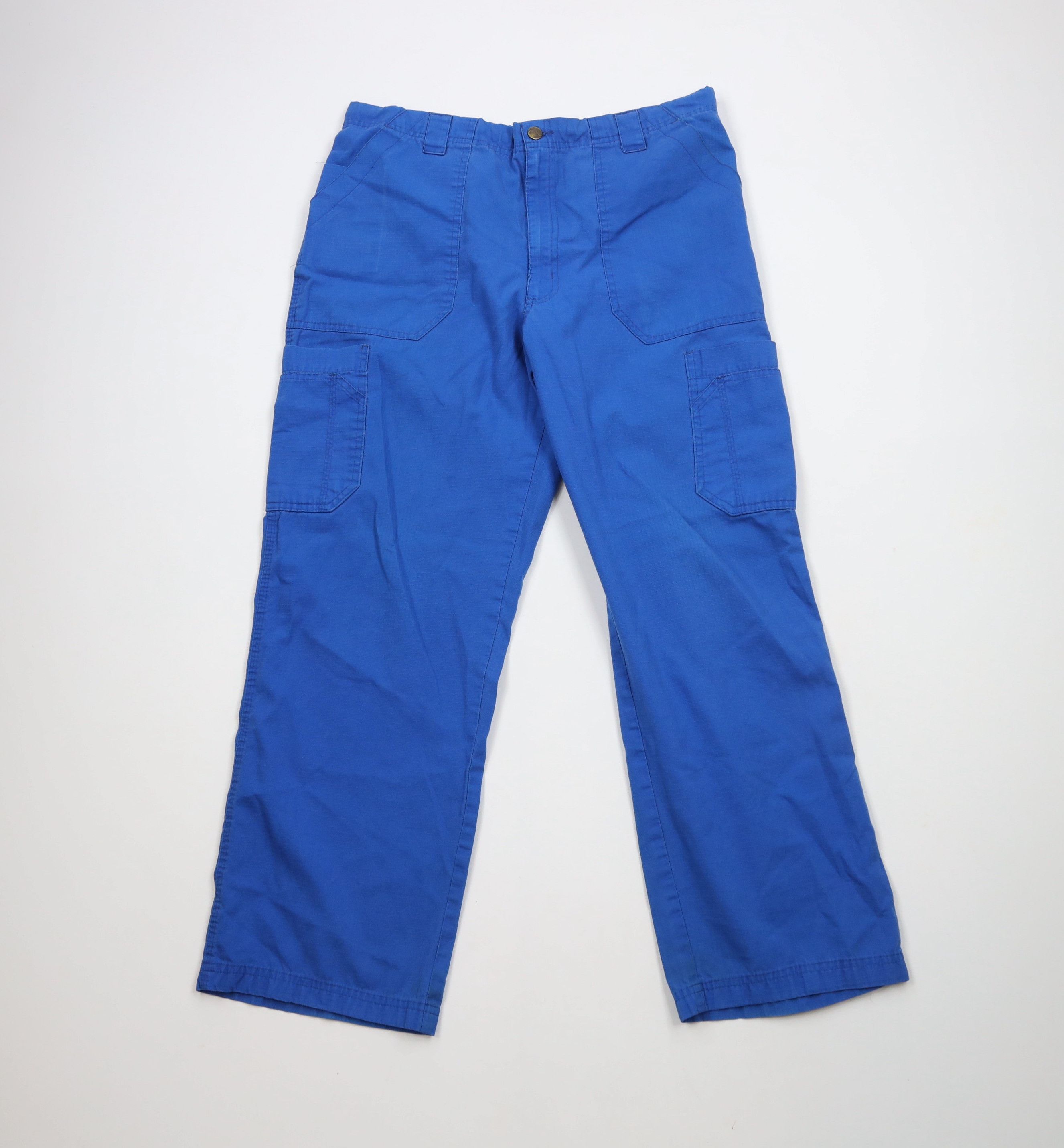 Carhartt × Vintage Vintage Y2K Carhartt Wide Leg Cargo Pants Blue Cotton Size US 34 / EU 50 - 1 Thumbnail
