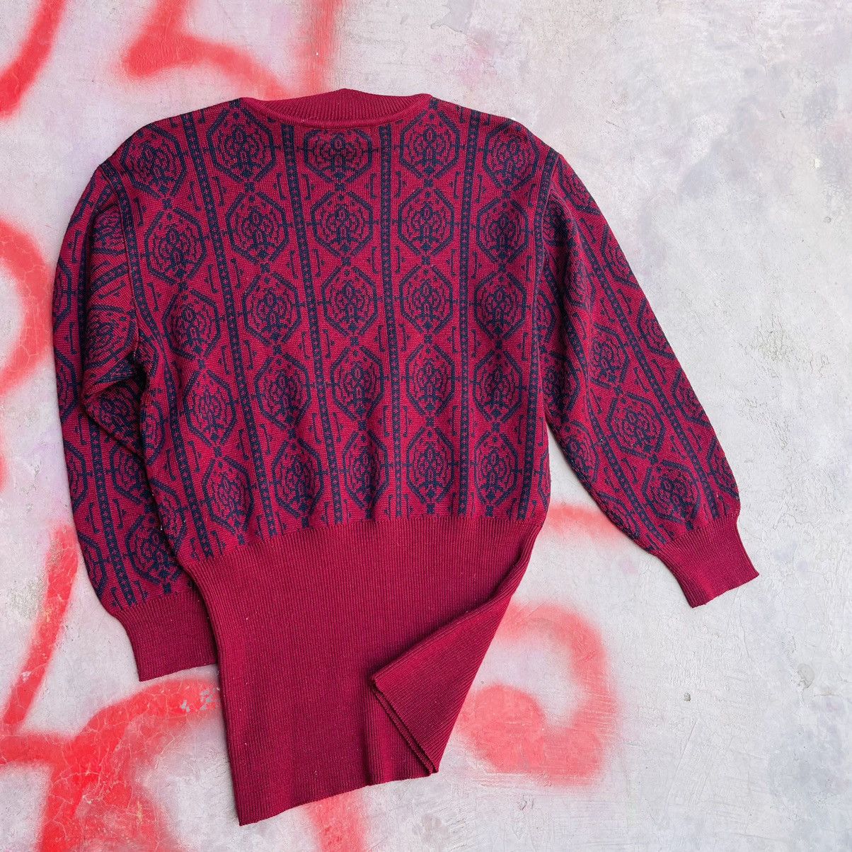 Other Japanese OverSized Ribbed Monogram Sweater Size M / US 6-8 / IT 42-44 - 3 Thumbnail