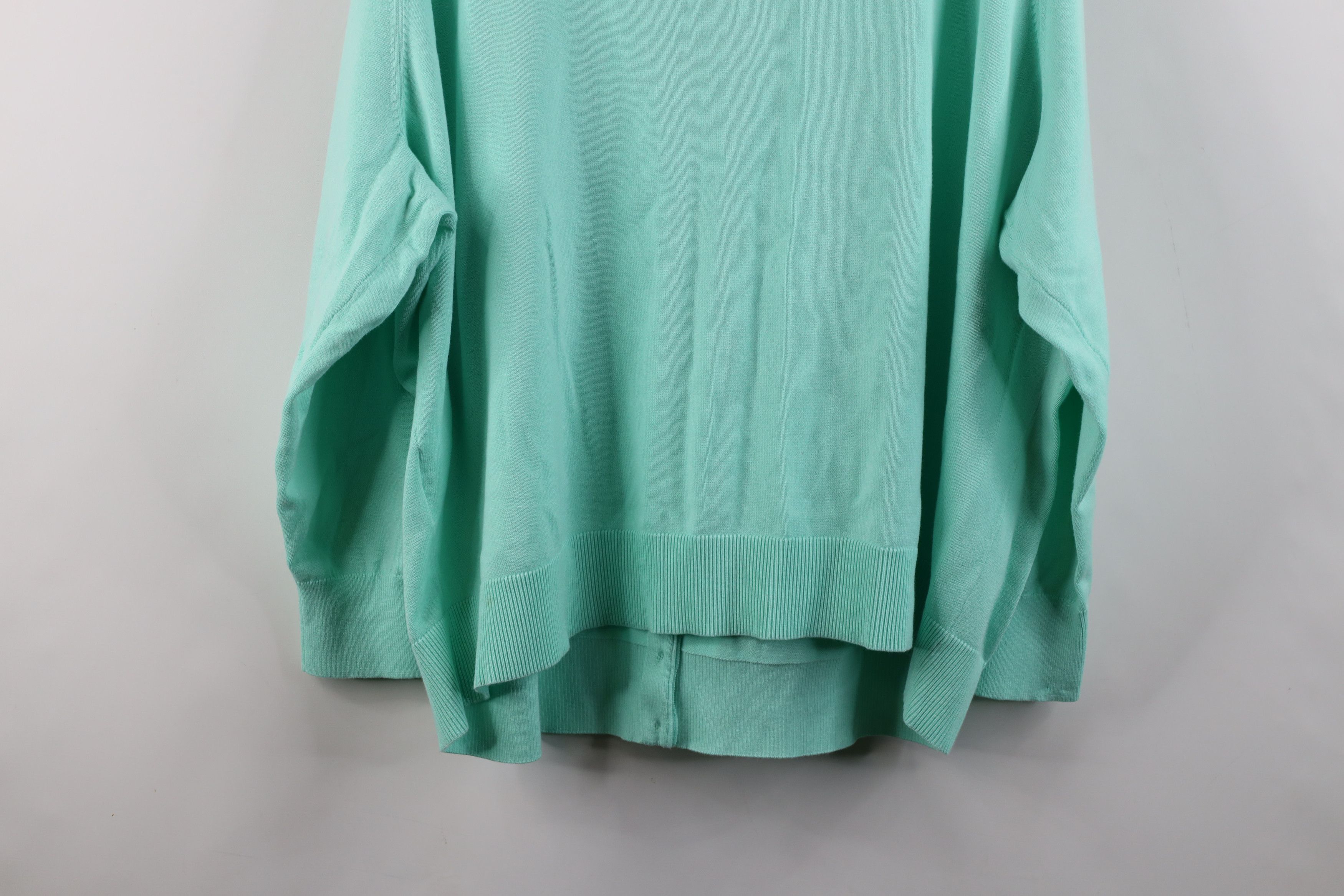 Lands' End × Vintage Vintage Lands End Cotton Knit Cardigan Sweater Mint Green Size 3XL / US 20-22 - 11 Thumbnail