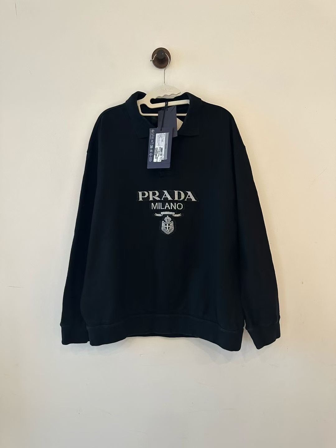 Prada Prada Black Polo Sweatshirt Size US XL / EU 56 / 4 - 1 Thumbnail
