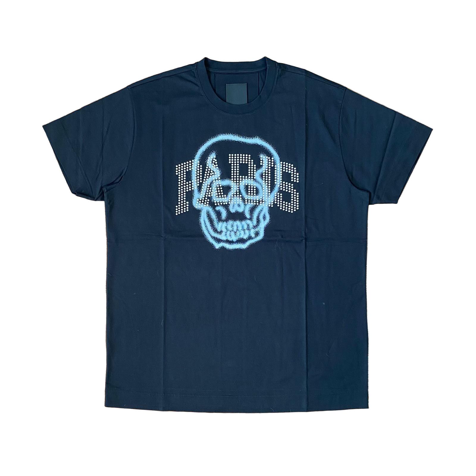 Givenchy Black Embellished Paris Skull Logo Oversized T-Shirt Size US M / EU 48-50 / 2 - 1 Thumbnail