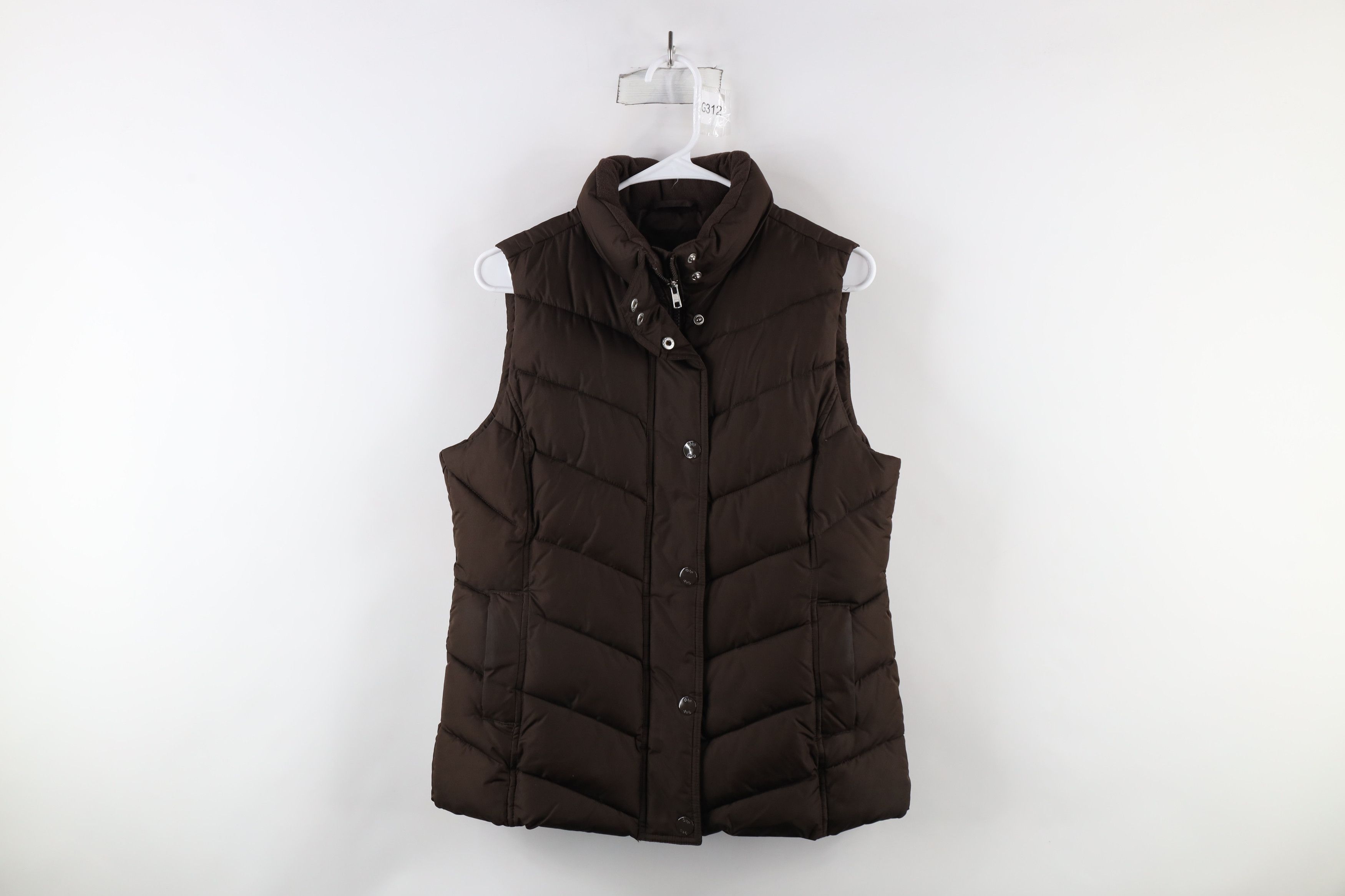 Gap × Vintage Vintage Gap Blank Faded Full Zip Puffer Vest Jacket Brown Size M / US 6-8 / IT 42-44 - 1 Thumbnail