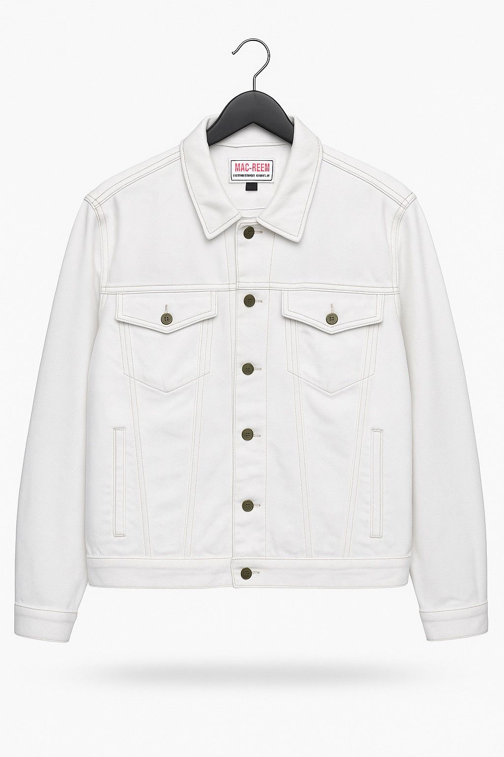 Vintage Vintage Mac-Keen White Denim Trucker Jacket– Japan Tag Size US L / EU 52-54 / 3 - 1 Thumbnail
