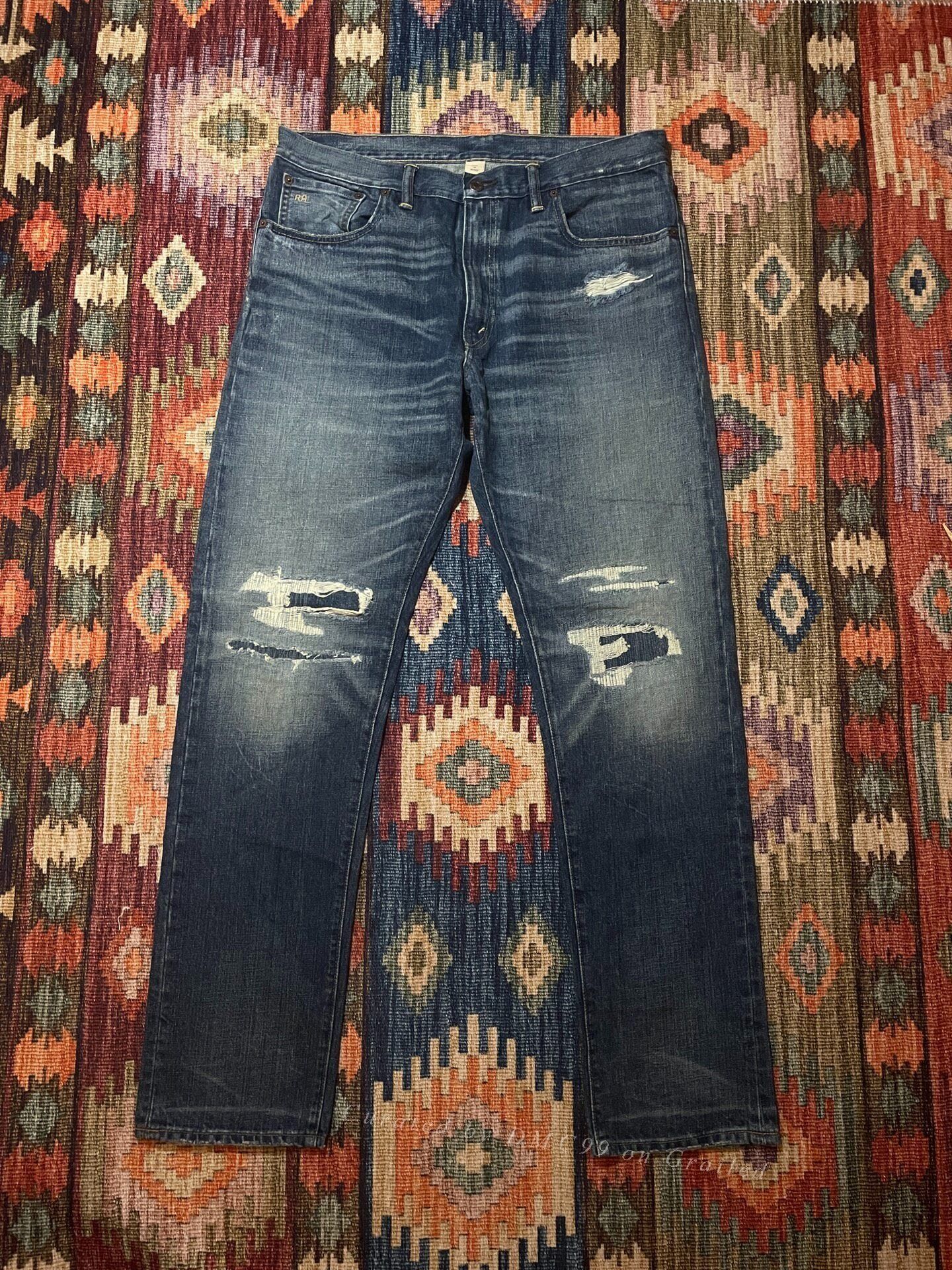 RRL Ralph Lauren RRL Vintage Mexico Washed Distressed Jeans Size US 36 / EU 52 - 1 Thumbnail