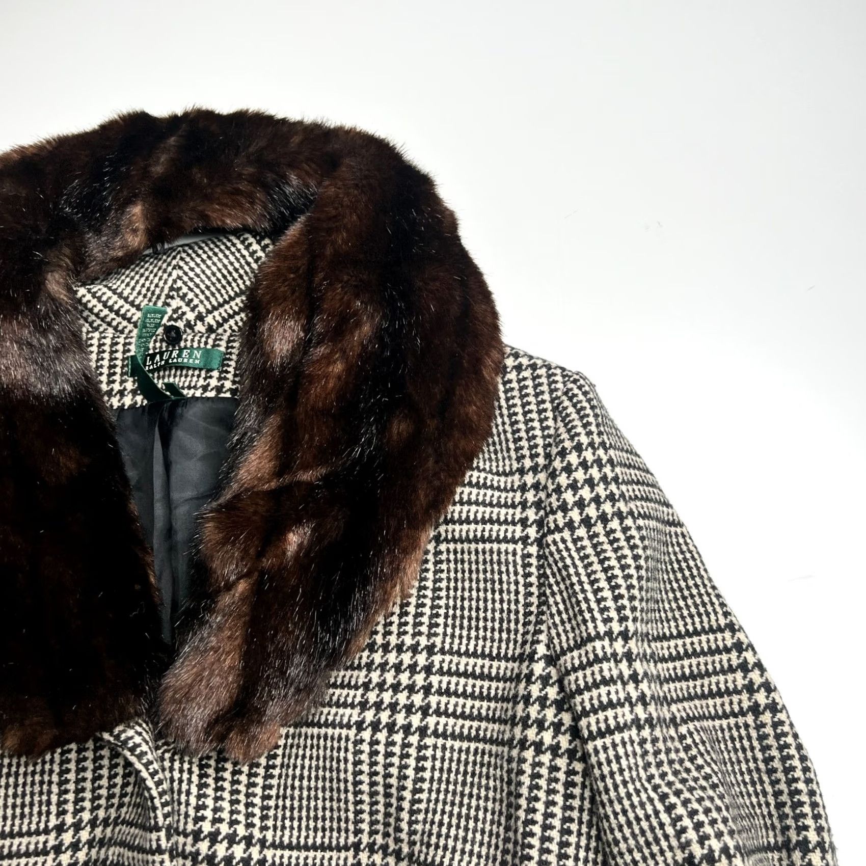 Ralph Lauren VINTAGE Ralph Lauren Equestrian Wool Blazer Jacket Faux Fur Collar Brown Plaid Size 12 Size XL / US 12-14 / IT 48-50 - 7 Thumbnail