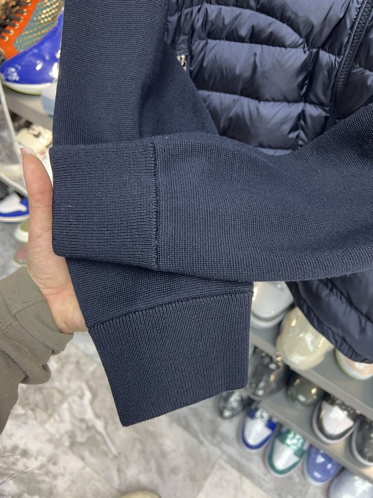 Moncler Moncler Navy Padded Wool Cardigan Size US XL / EU 56 / 4 - 5 Thumbnail