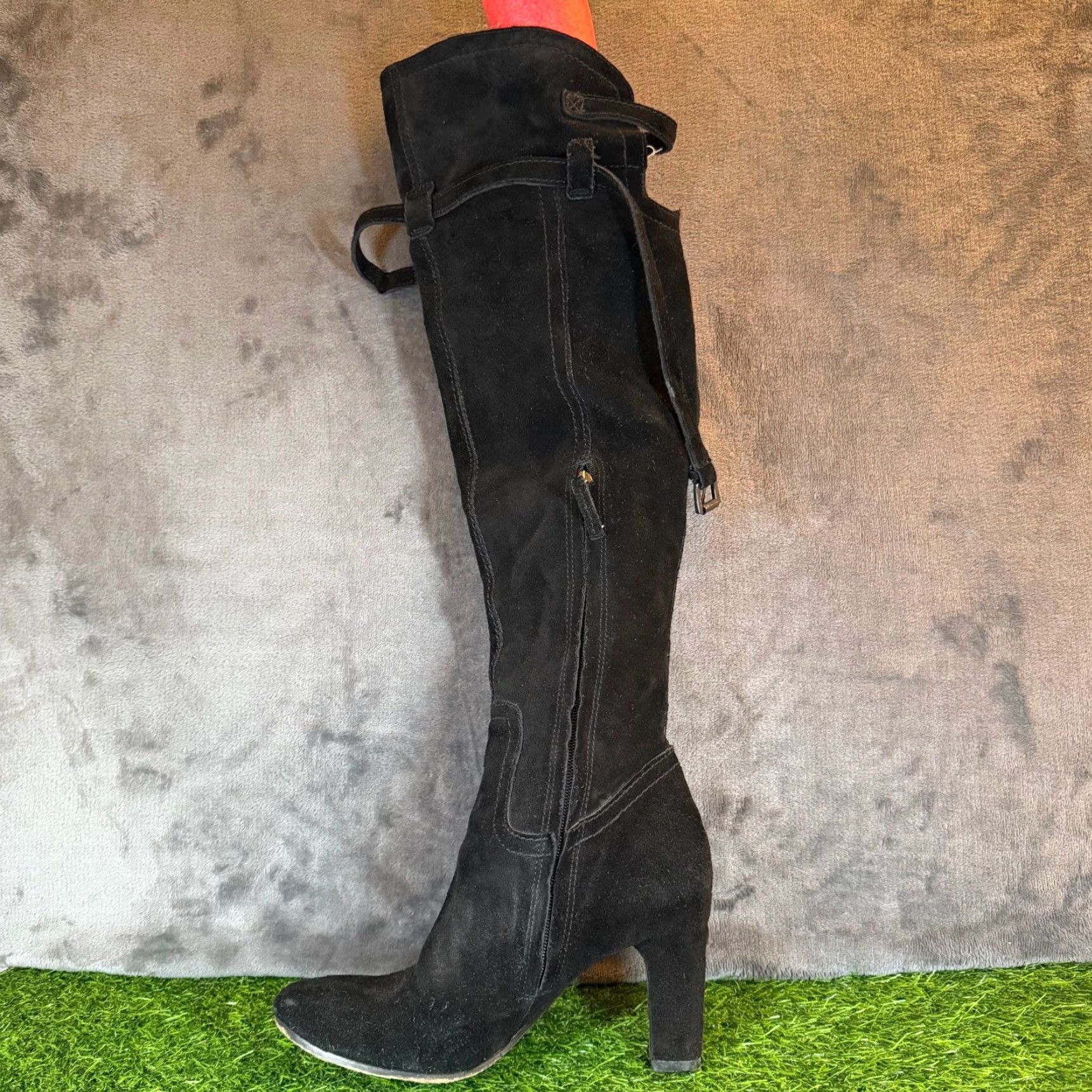 Sam Edelman Sam Edelman Black Suede Knee High Boots Block Heel Side Zip Buckle Womens 9.5 M Size US 10 / IT 40 - 2 Thumbnail