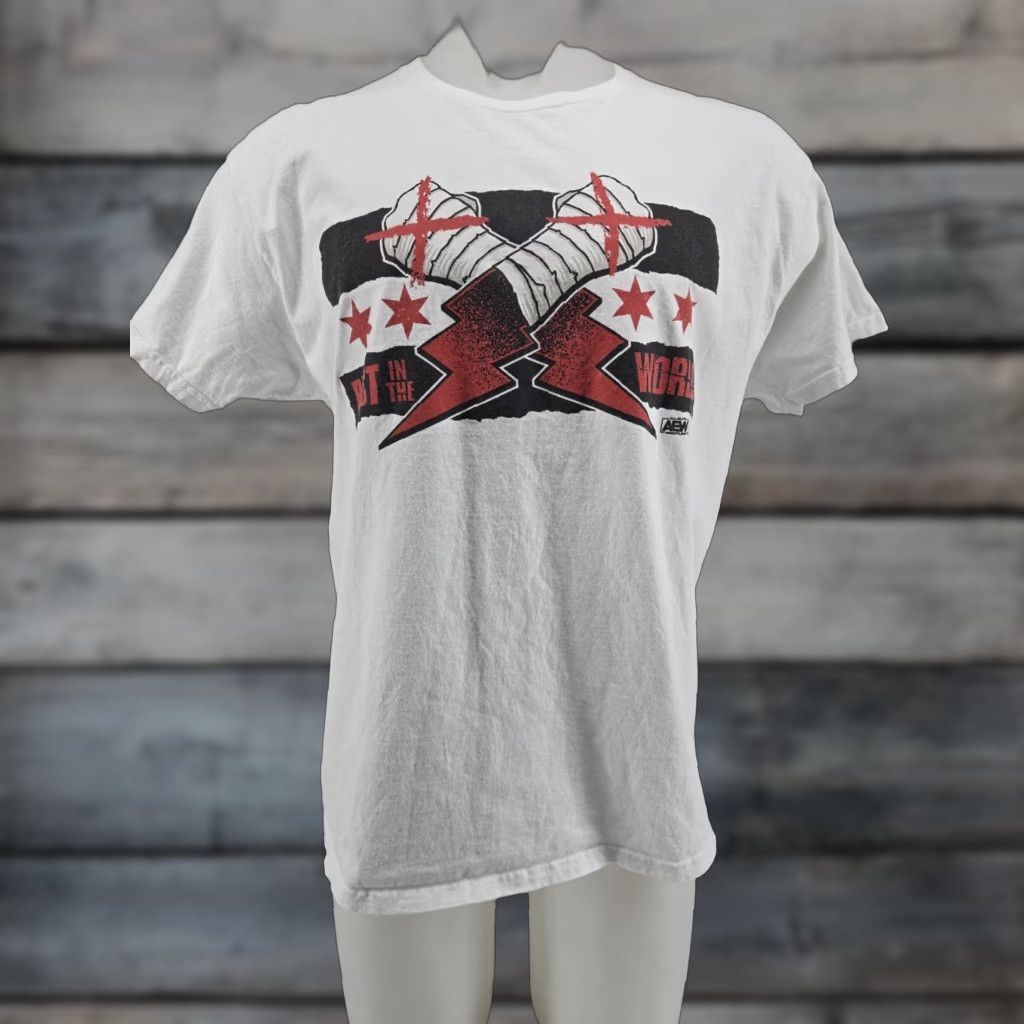 Gildan VINTAGE CM Punk AEW Men's Short Sleeve T-Shirt White 100% Cotton Crew Neck L Shirts Mens CM Punk AEW Shirt Size US L / EU 52-54 / 3 - 1 Thumbnail