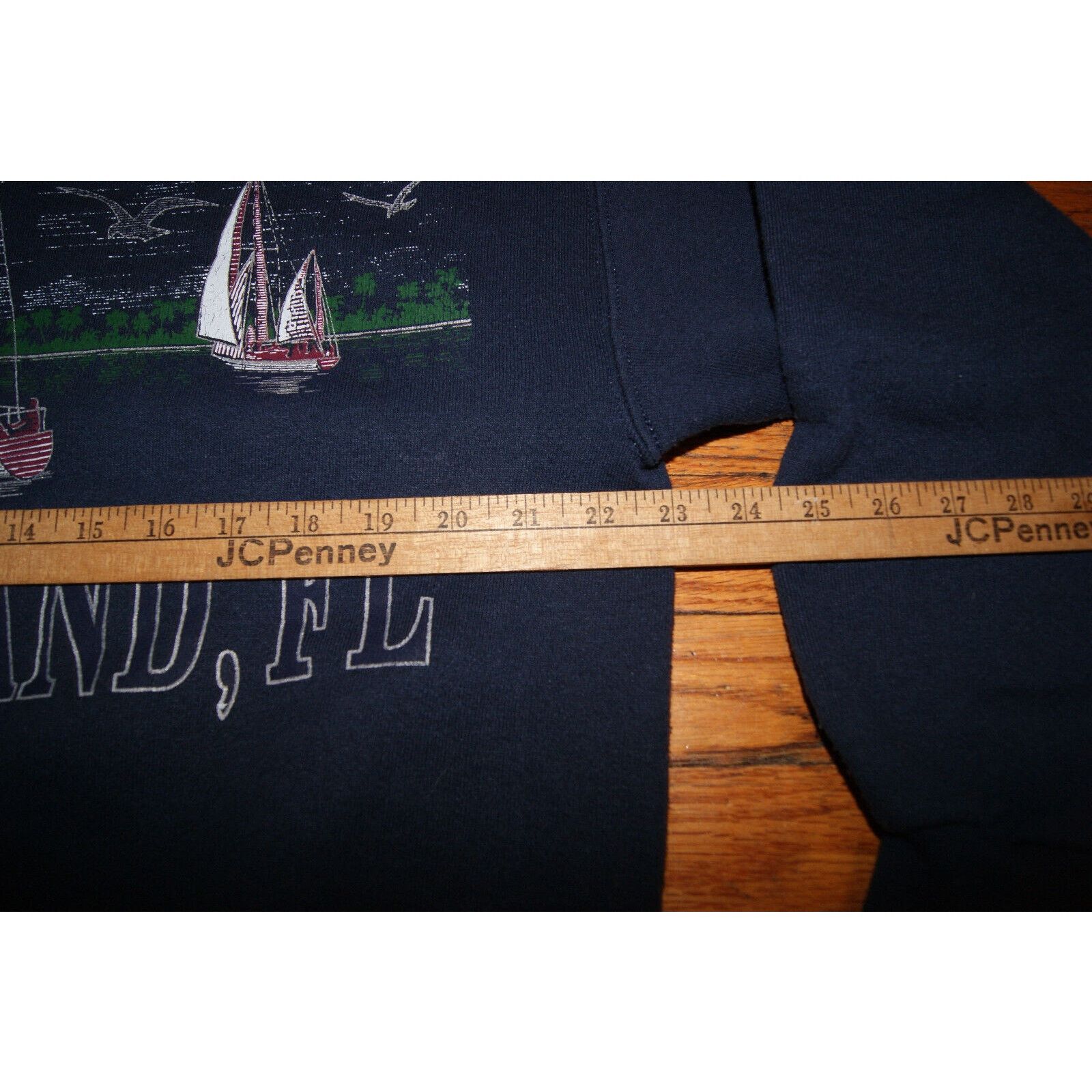 Tultex VTG Marco Island Florida Sailboats 2 Sided L Crew Sweatshirt Size US L / EU 52-54 / 3 - 7 Thumbnail