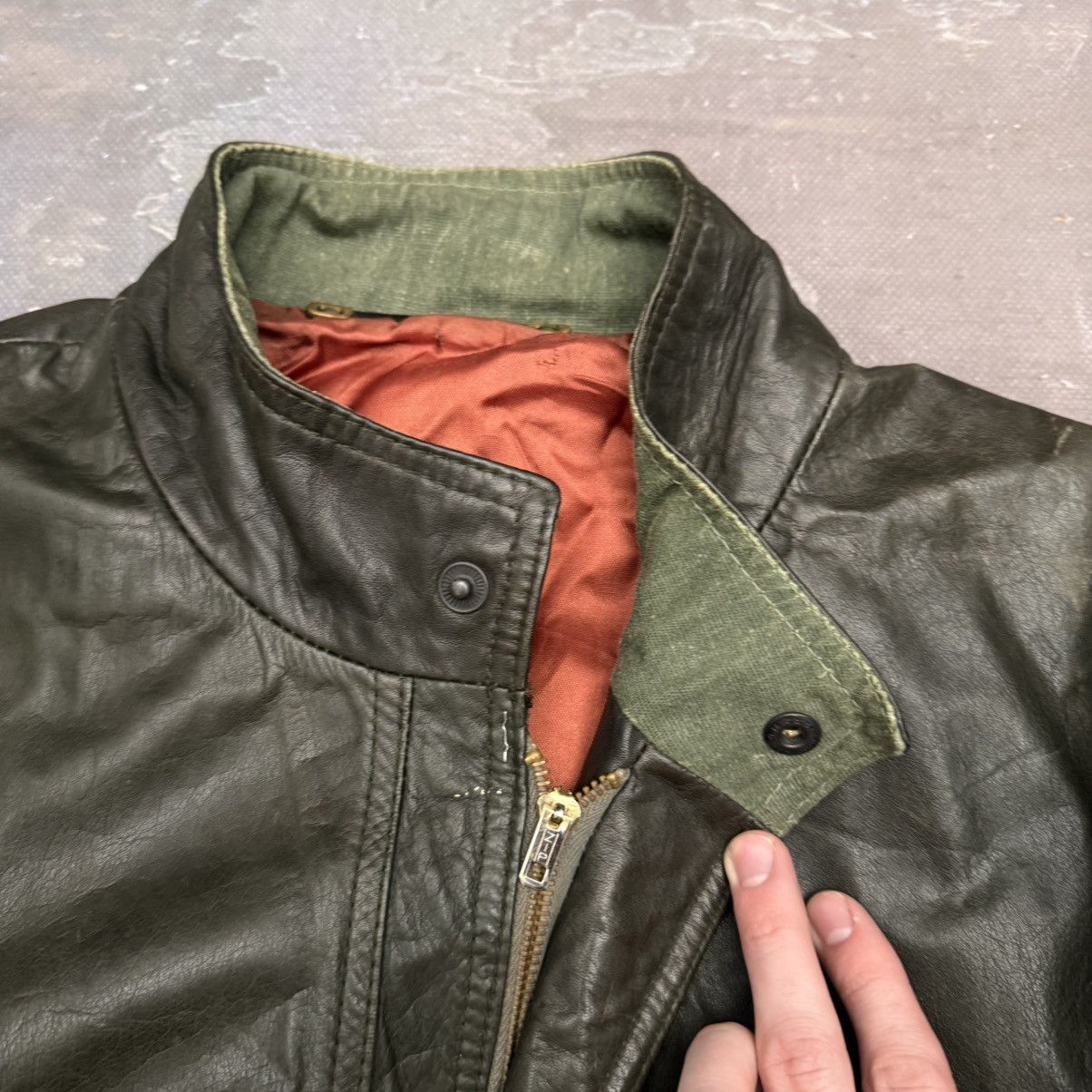 Vintage Vintage 90s Boxy Leather Avant Garde Japan Bomber Jacket Y2K Size US L / EU 52-54 / 3 - 9 Thumbnail