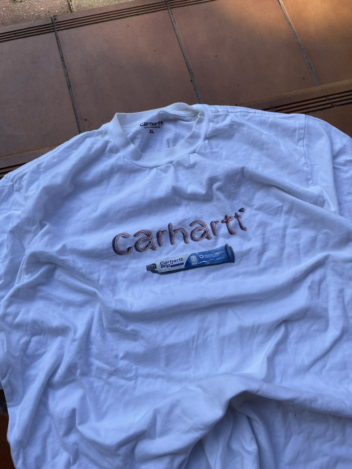 Carhartt × Carhartt Wip Carhartt Toothpaste Tee Y2K Oversize Deadstock | SOLD OUT | Size US L / EU 52-54 / 3 - 2 Thumbnail