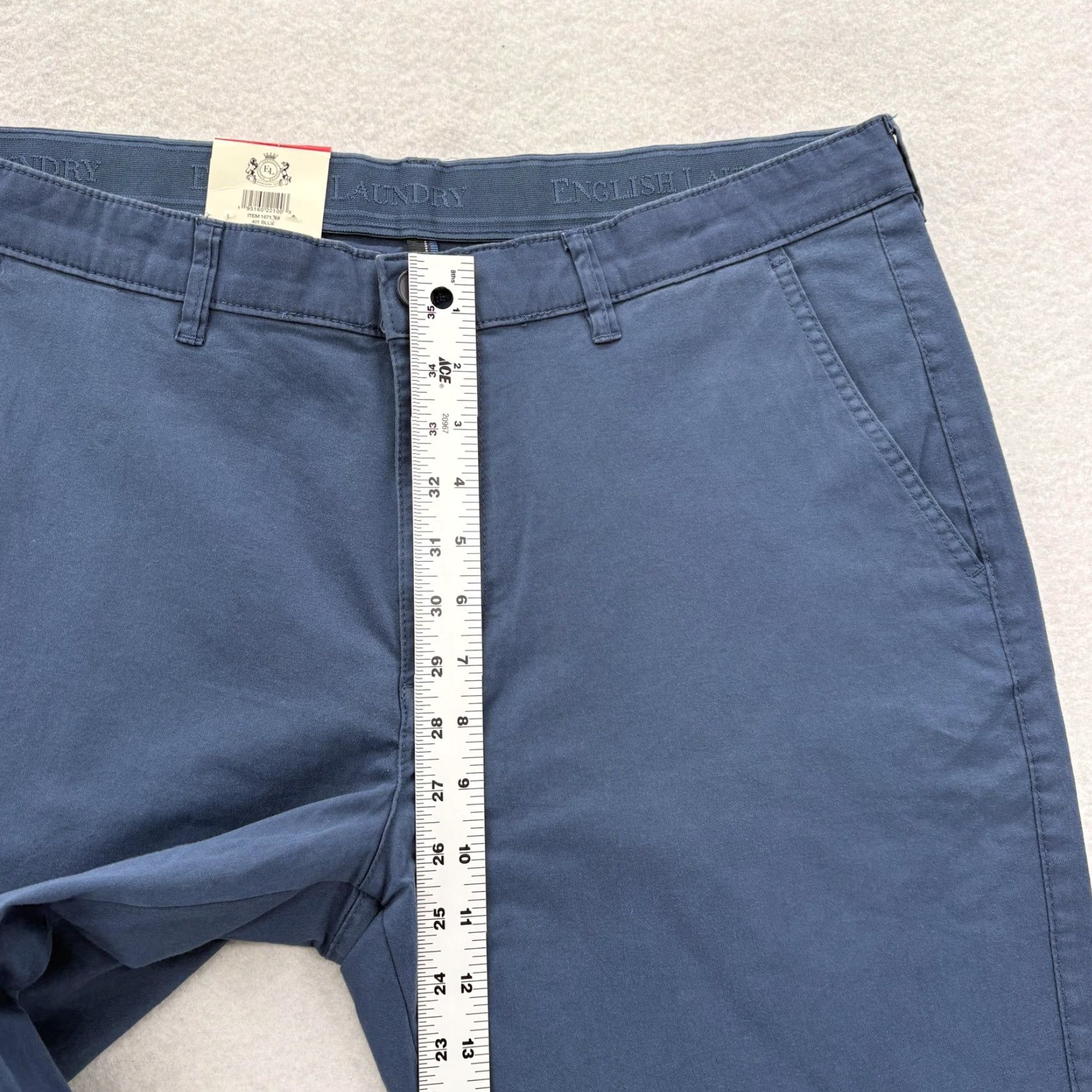 English Laundry English Laundry Pants Mens 34x26 Blue Slimmer Straight Leg Chino Casual Comfort Size US 34 / EU 50 - 7 Thumbnail