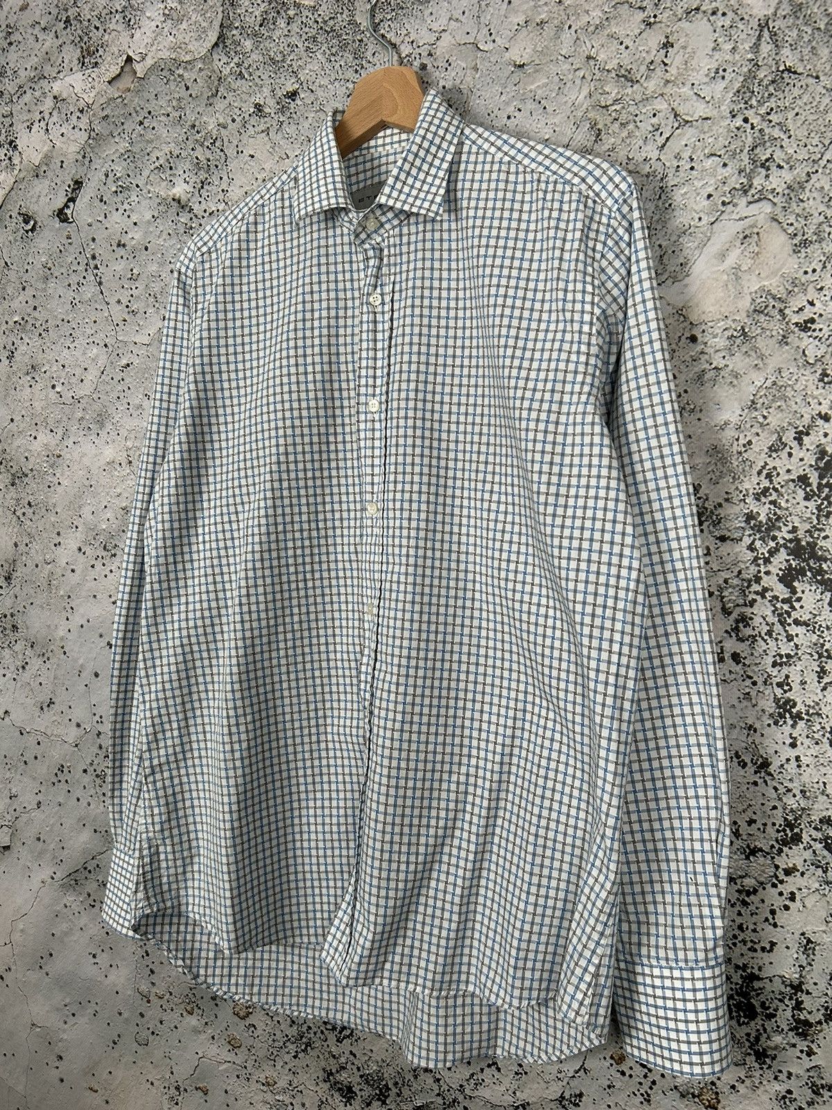 Etro Vintage Etro Checkered Shirt Button Ups Luxury Designer Rare Size US M / EU 48-50 / 2 - 2 Thumbnail