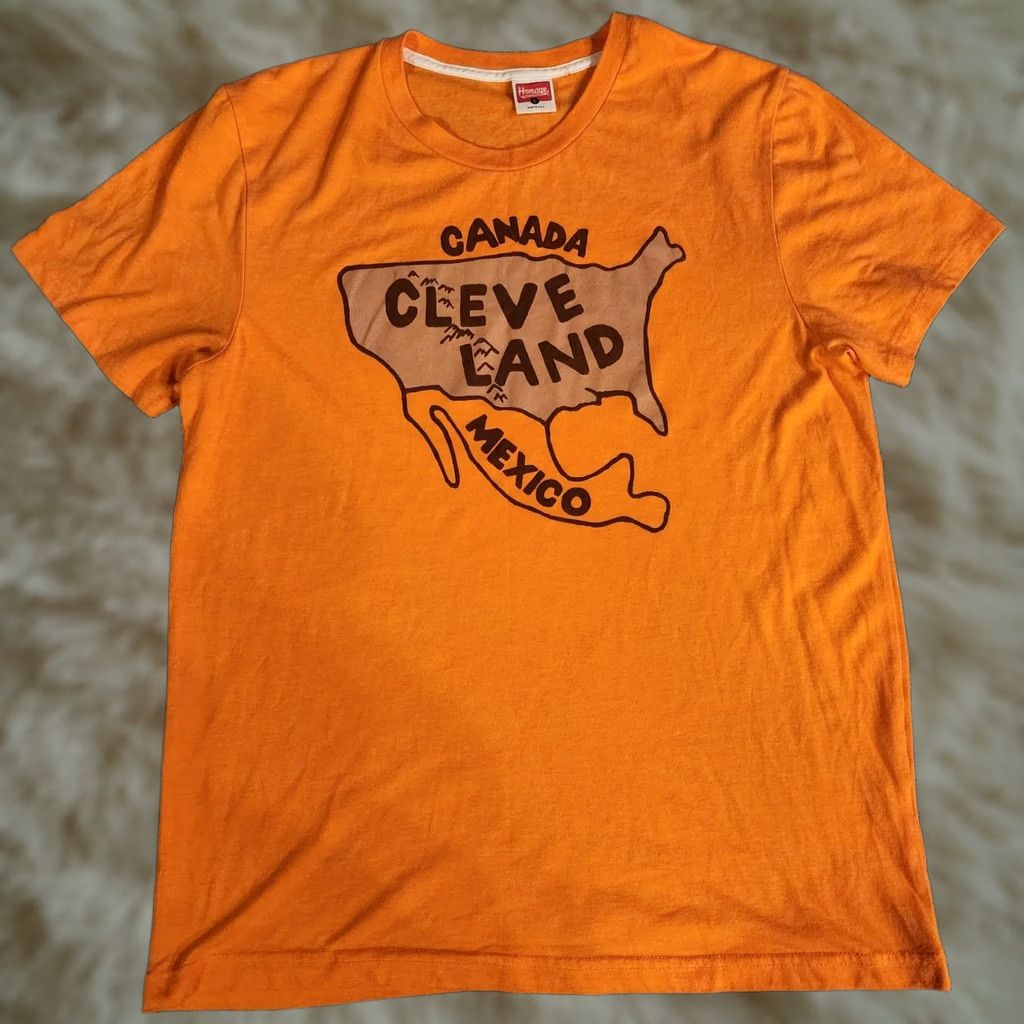 Vintage Homage Cleveland Nation Map T Tee Mens Large Orange Made In USA Browns Size US L / EU 52-54 / 3 - 1 Thumbnail