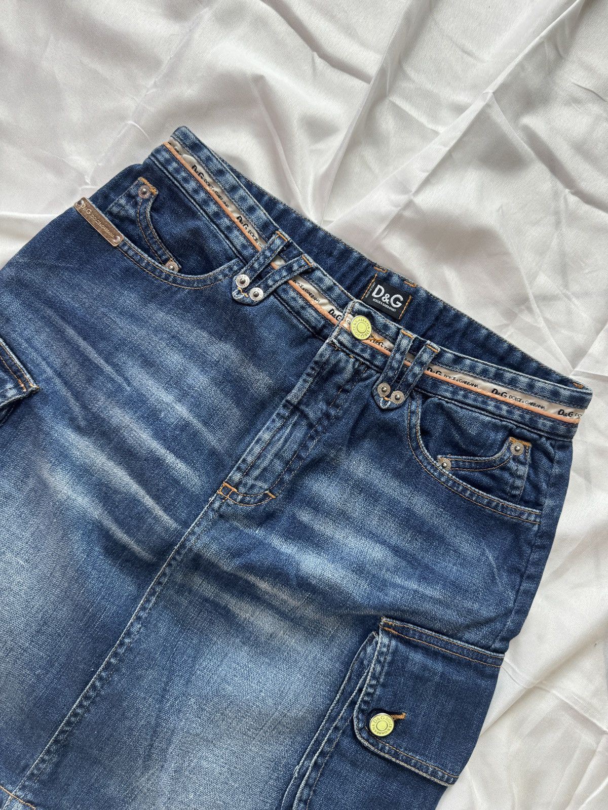 Dolce & Gabbana D&G Dolce & Gabbana Vintage Cargo Denim Skirt Size 27" / US 4 / IT 40 - 2 Thumbnail