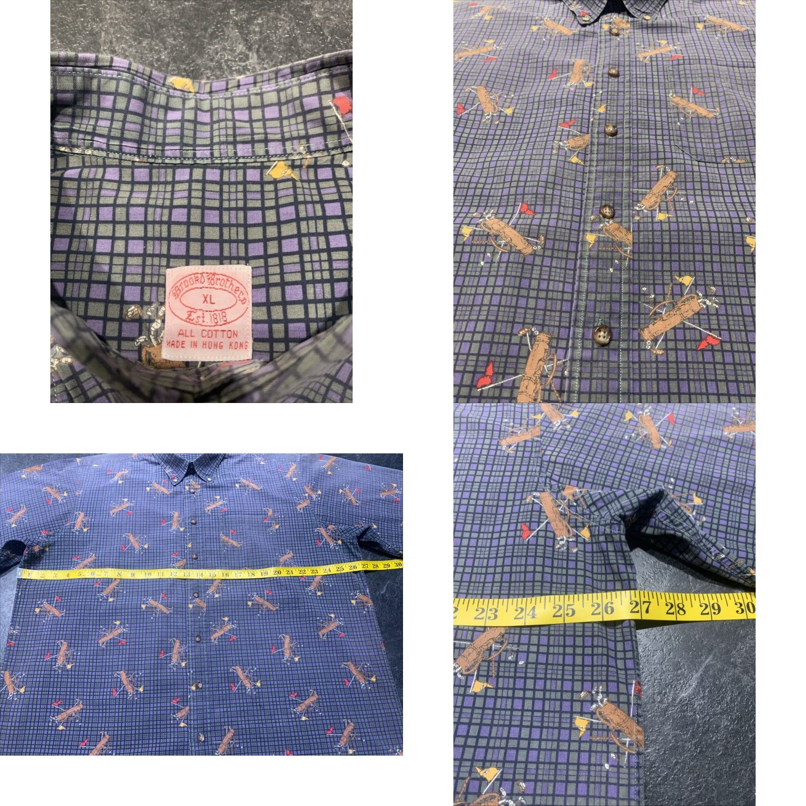 Brooks Brothers BROOKS BROTHERS 1818 Multicolor Button-Up Golf Shirt Short Sleeve XL Mens Size US XL / EU 56 / 4 - 8 Thumbnail