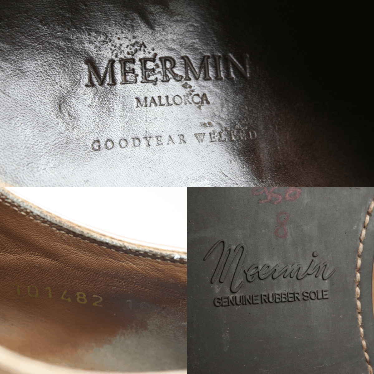 Meermin Chestnut Country Calf Pebble Grain Leather Shoes Size US 11.5 / EU 44-45 - 16 Thumbnail
