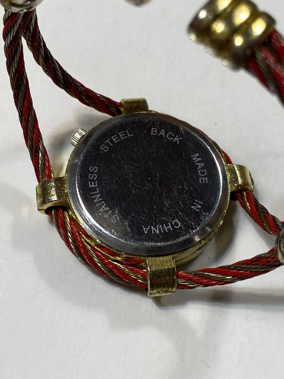 Jewelry Red & Gold Cable Bracelet Watch - Japanese Brand Size ONE SIZE - 8 Thumbnail