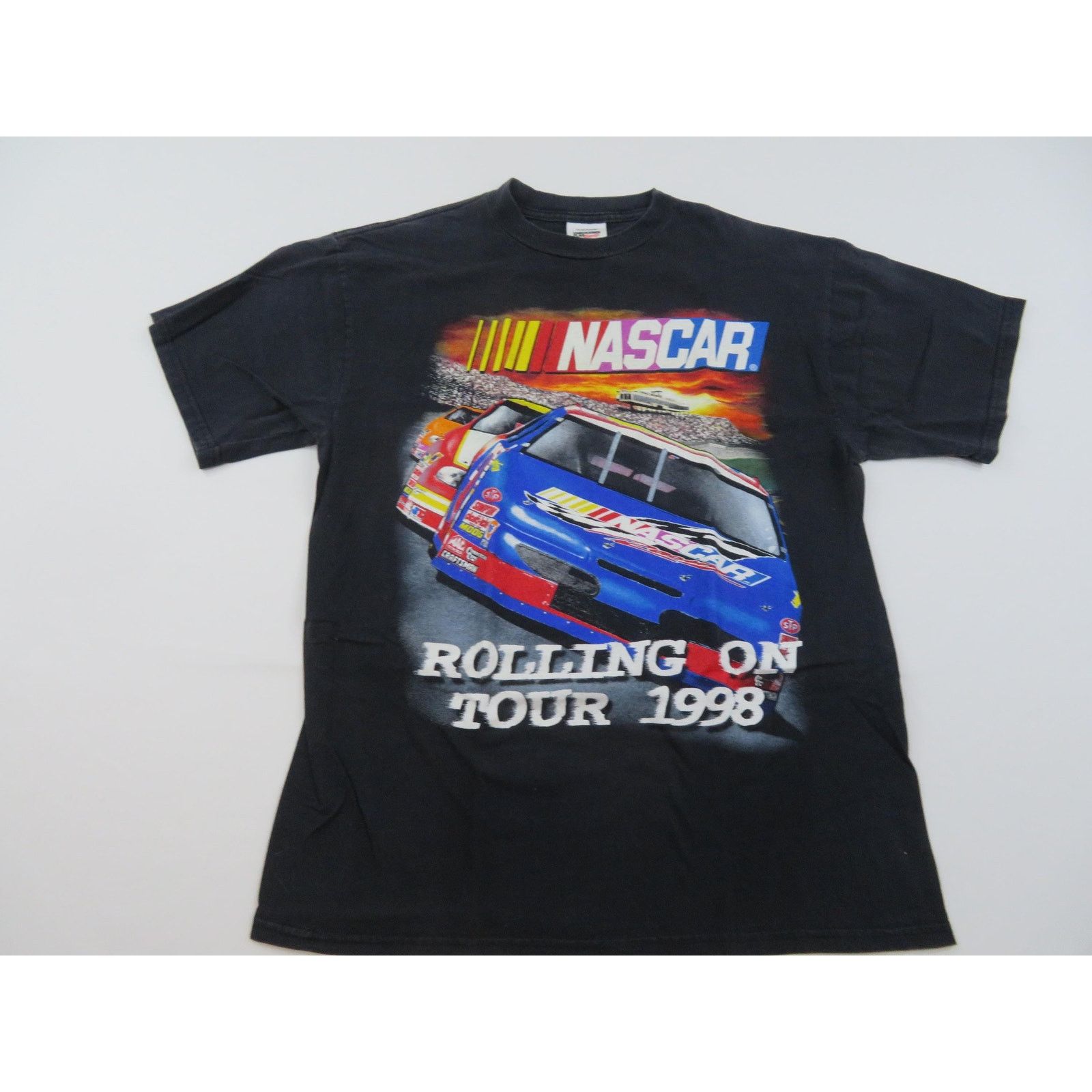 90s NASCAR T-Shirt Rolling On Tour 1998 Sz L