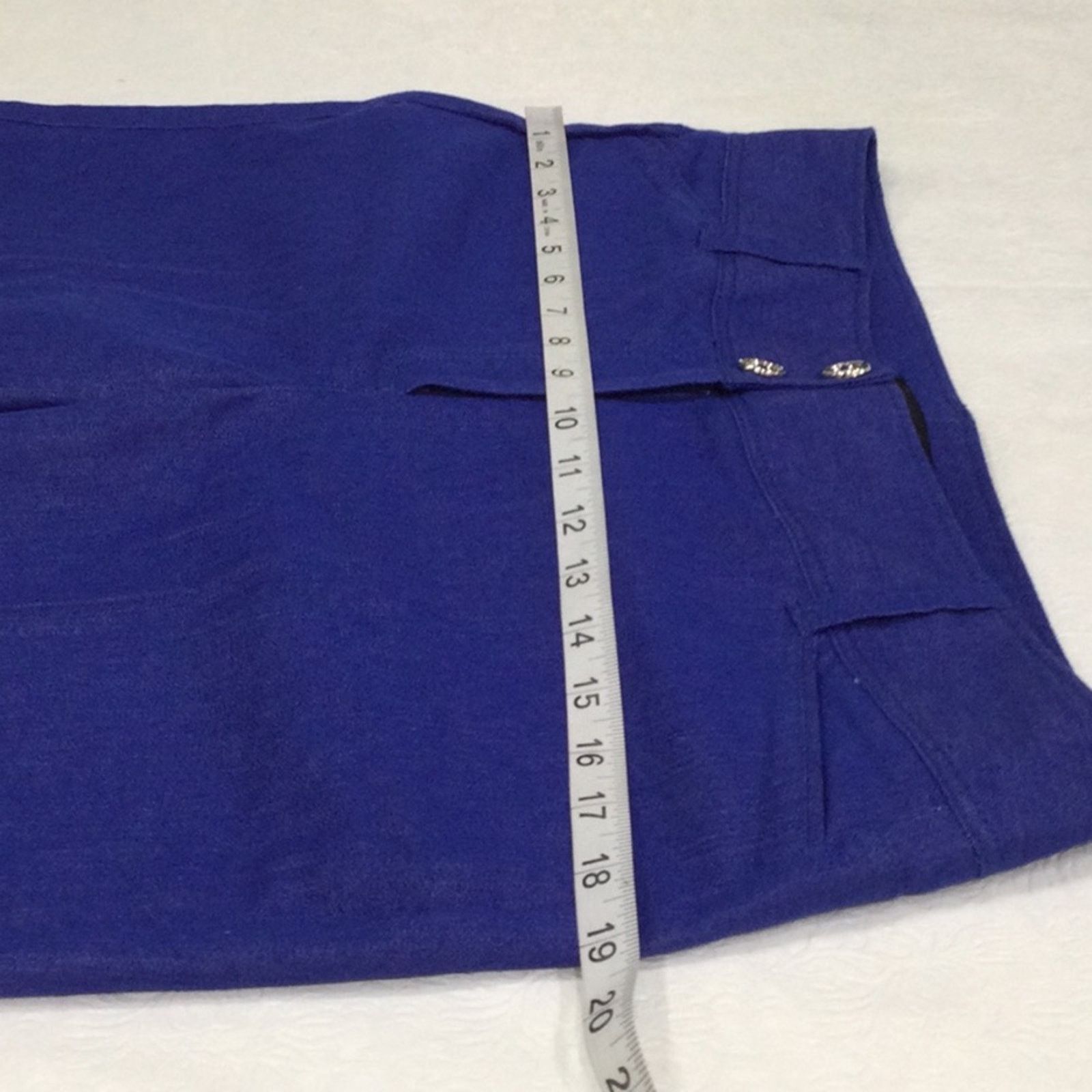 Other Larry Levine Blue Cropped Rolled Cuff Capri Pant Size 8 Size 30" / US 8 / IT 44 - 7 Thumbnail