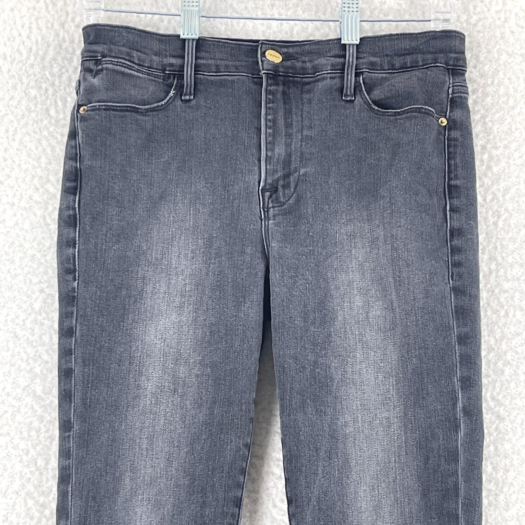 Frame FRAME Le High Skinny Jeans Women's Size 27 Black Denim Mid-Rise Raw Hem Casual Jeans Size 27" / US 4 / IT 40 - 2 Thumbnail
