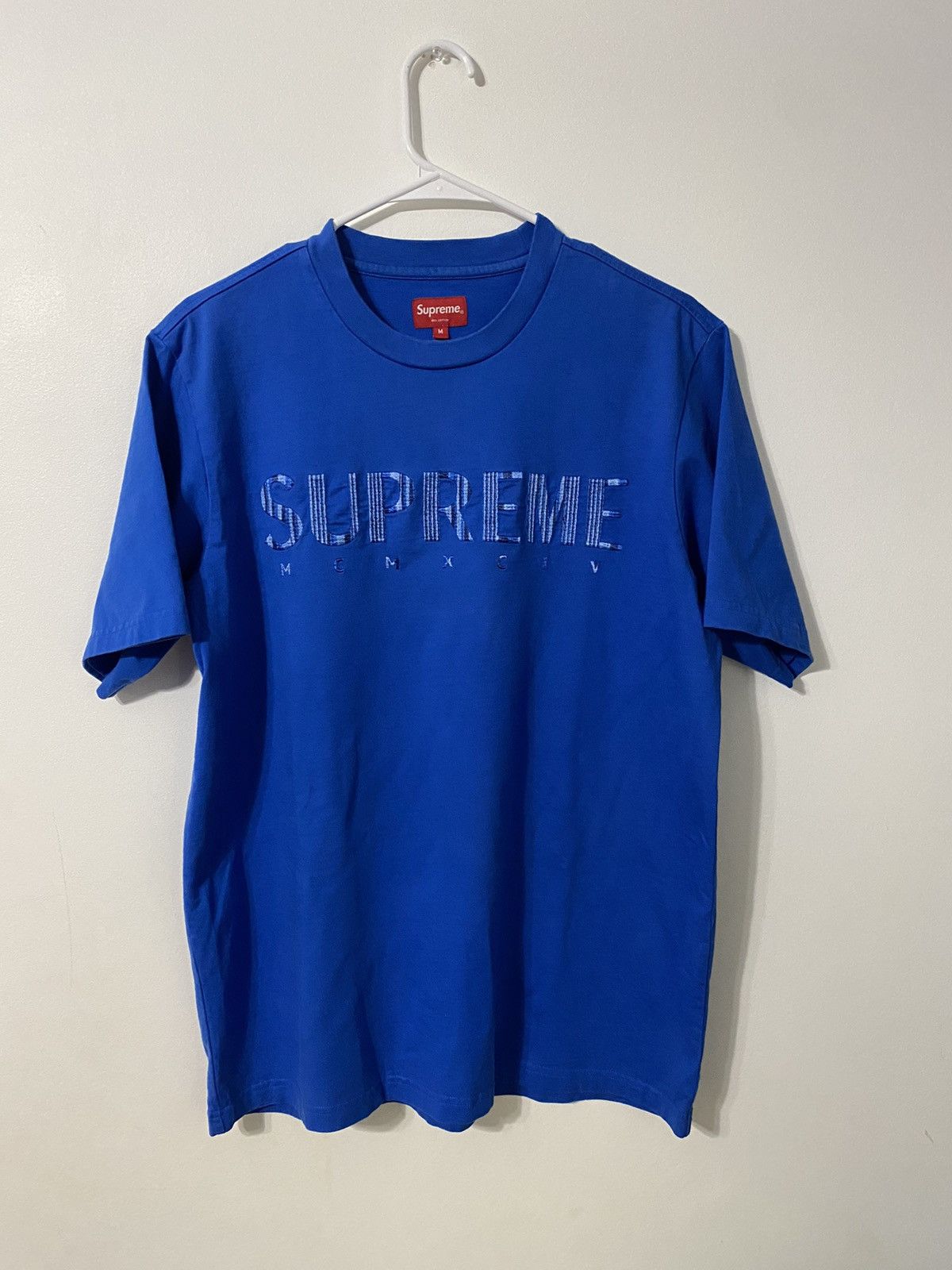 image of Supreme Gradient Logo Tee in Blue, Men's (Size Medium)