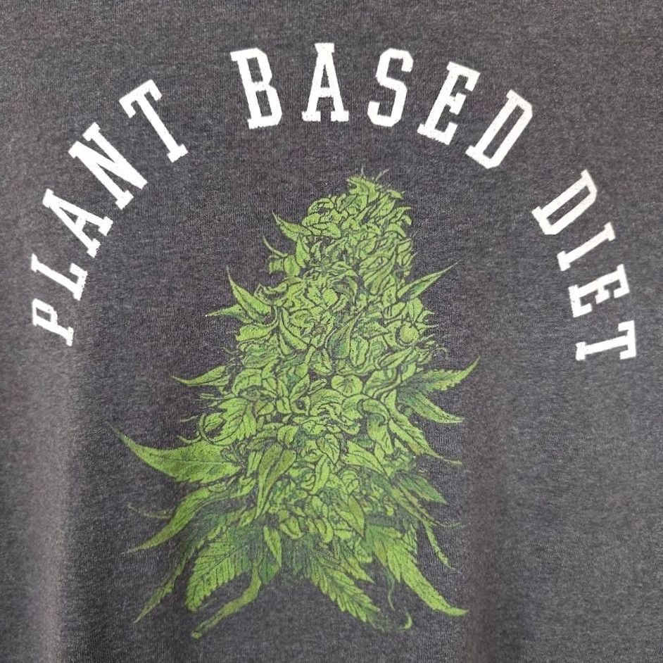Vintage Spencer's Cannabis T Shirt Mens XL Gray Weed Marijuana Hemp Plant Based Diet Short Sleeve Crew Neck Cotton Blend Size US XL / EU 56 / 4 - 3 Thumbnail