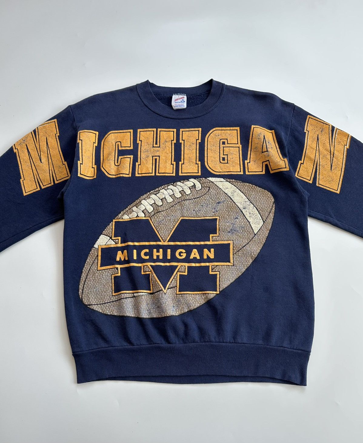 Vintage 90s Vintage Michigan Wolverines Spell Out Sweatshirt Size US M / EU 48-50 / 2 - 4 Thumbnail