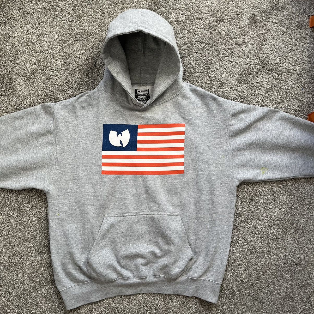 image of Wu Tang Clan x Wu Wear Wu-Tang Hoodie Size Large Iron Flag Wutang Sweater Gray in Grey, Men's