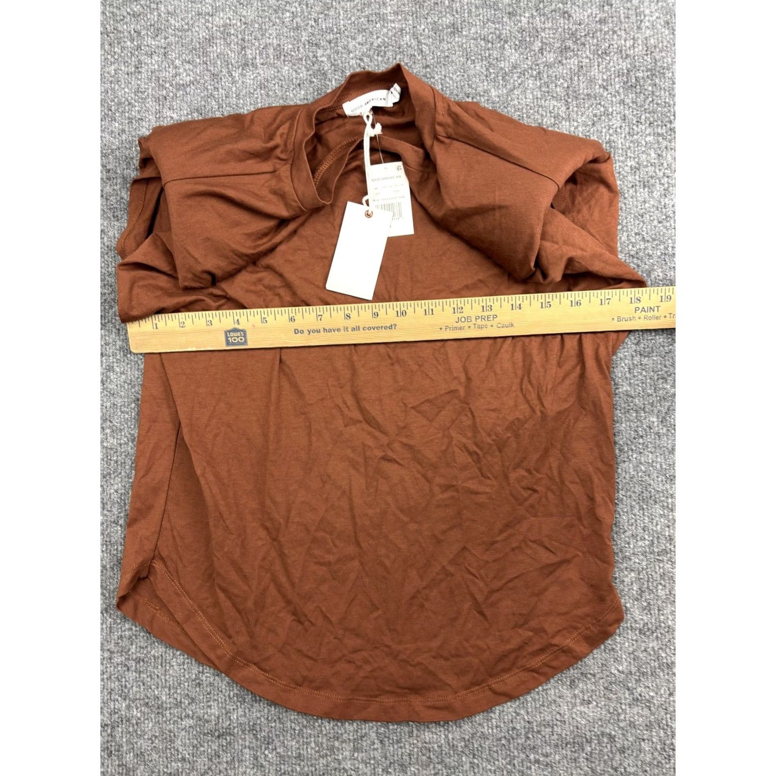 Good American Good American Tank Womens Brown Strong Shoulder Tortoise Shell Knit Jersey Crew Neck Sleeveless Size XS / US 0-2 / IT 36-38 - 5 Thumbnail