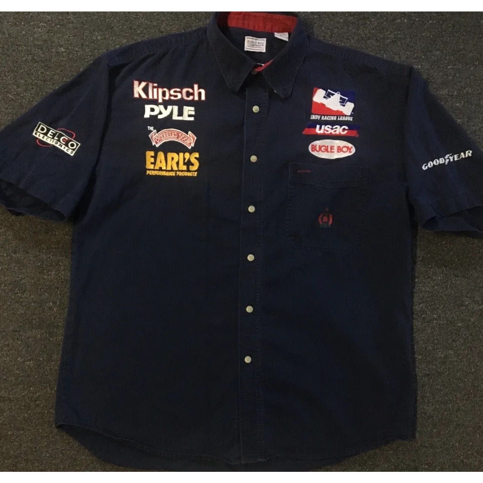 Bugle Boy VINTAGE Indy Racing League Pit Crew Shirt XL Blue Men T-Shirt Car NASCAR Grunge 90s Bugle Boy Size US XL / EU 56 / 4 - 2 Thumbnail