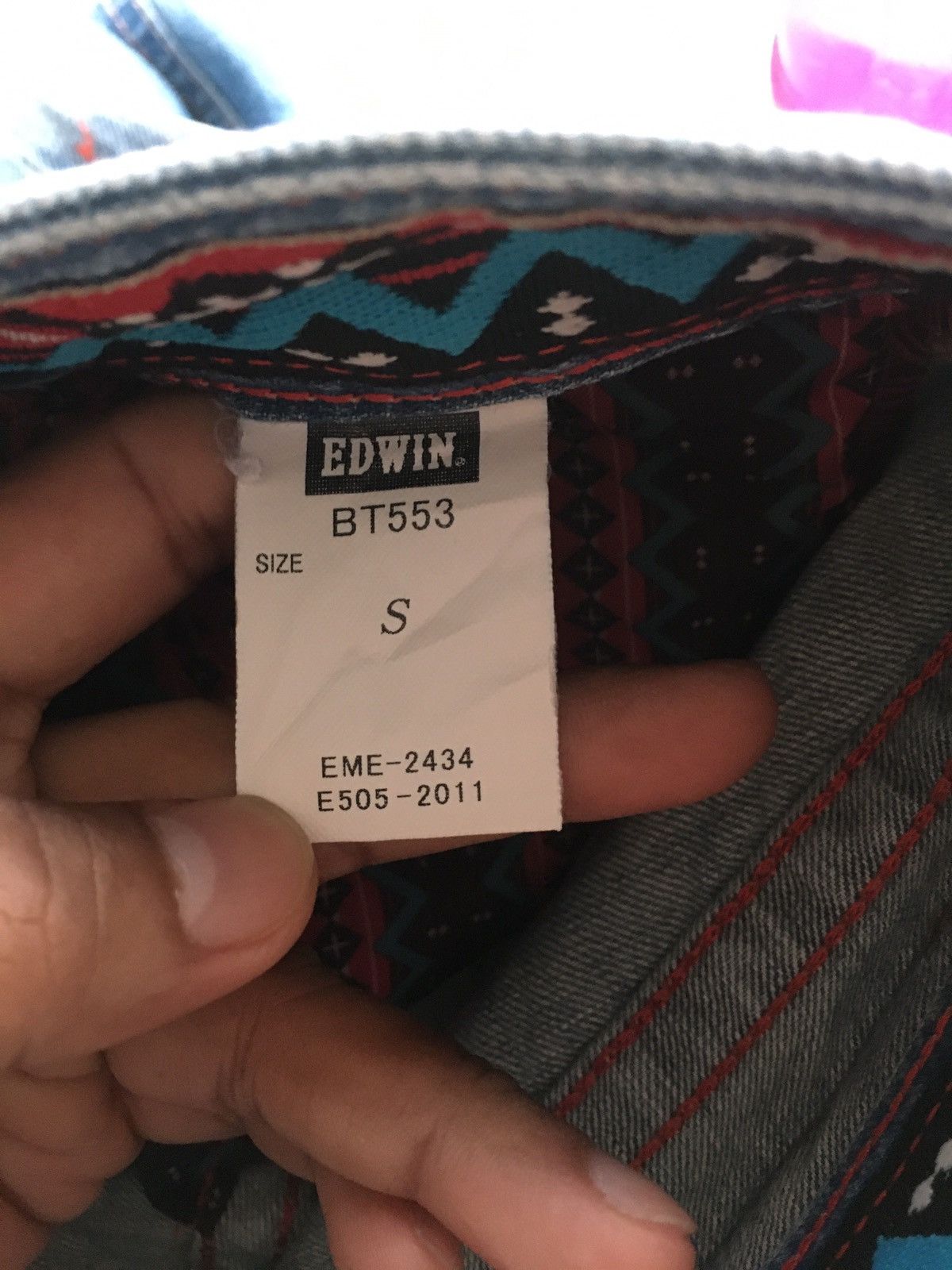Edwin × Japanese Brand Edwin 503 blue trip navajo style Size 30" / US 8 / IT 44 - 12 Thumbnail