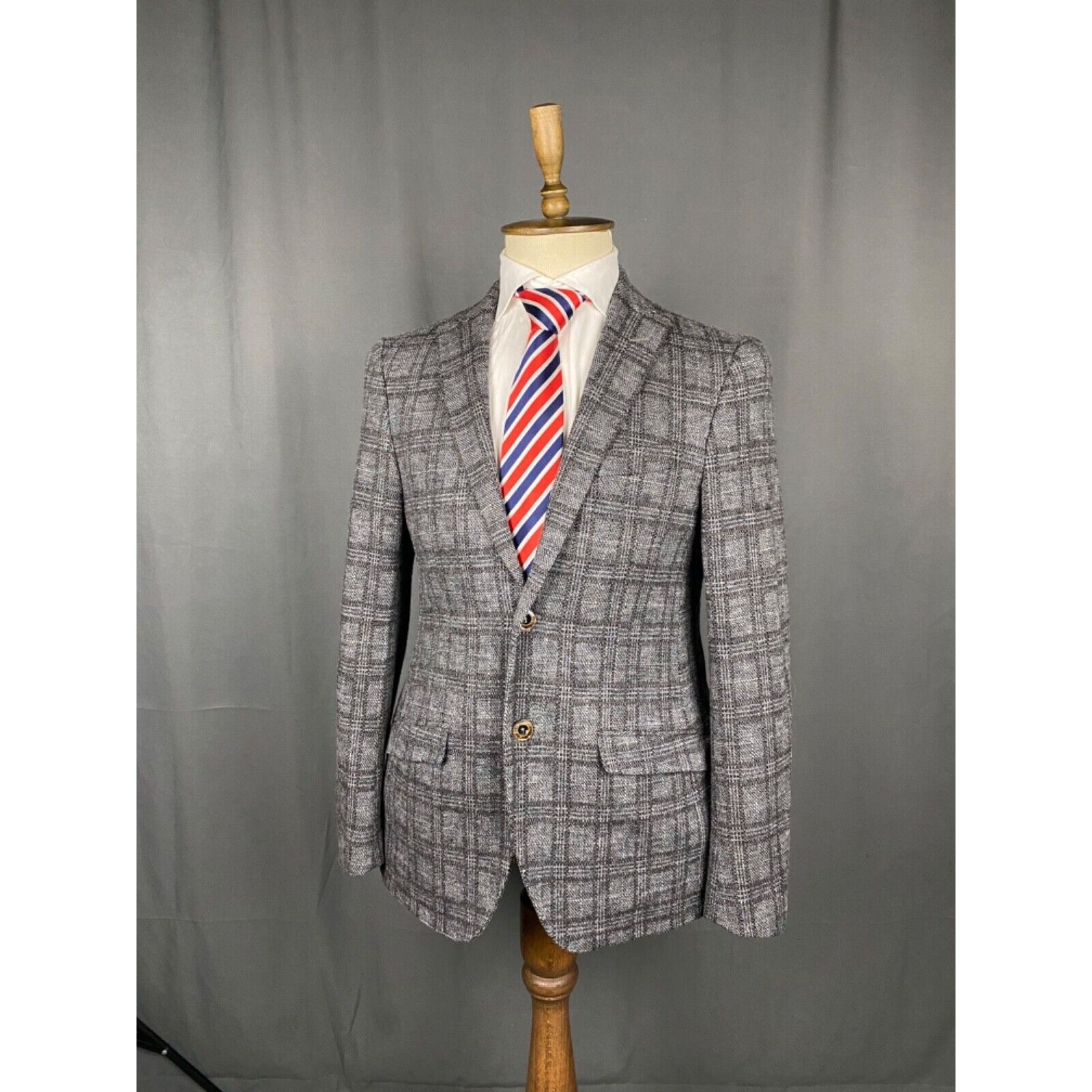 Etro ETRO Men's Gray Wool Checked Blazer Sportcoat Jacket Size 48 Size 48R - 2 Thumbnail