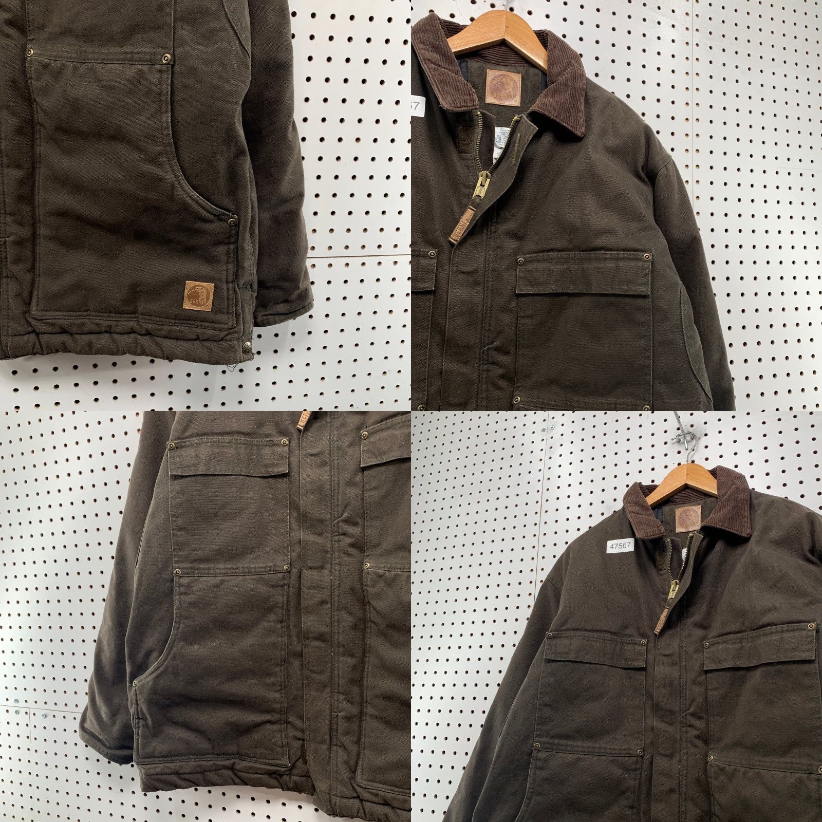 Vintage Berne Jacket Mens Large Brown Workwear Insulated Heavyweight Canvas Chore Coat Size US L / EU 52-54 / 3 - 8 Thumbnail