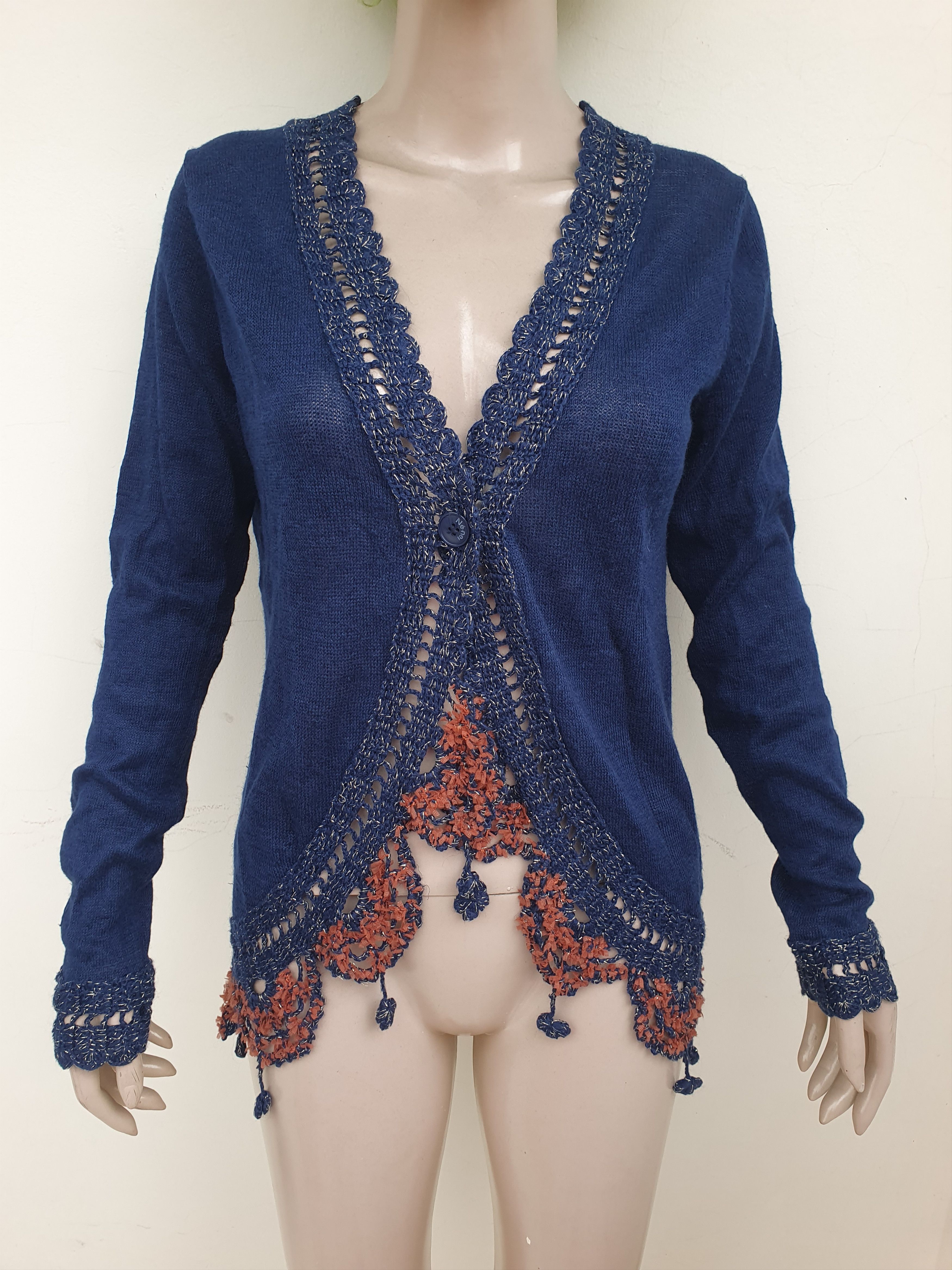 image of Issey Miyake x Ne Net Ne-Net Navy Knit Cardigan, Women's (Size Medium)