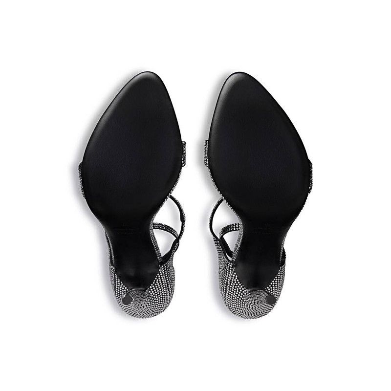 Balenciaga o1s1rm1225 Honey 110mm Sandals With Rhinestones in Black Size US 6 / IT 36 - 7 Thumbnail