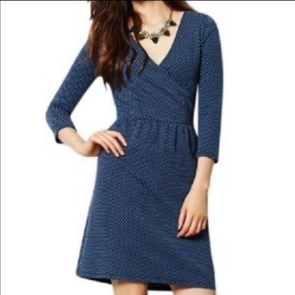 Designer Anthropologie l HD In Paris Blue Black Skater Dress Medium Size M / US 6-8 / IT 42-44 - 11 Thumbnail