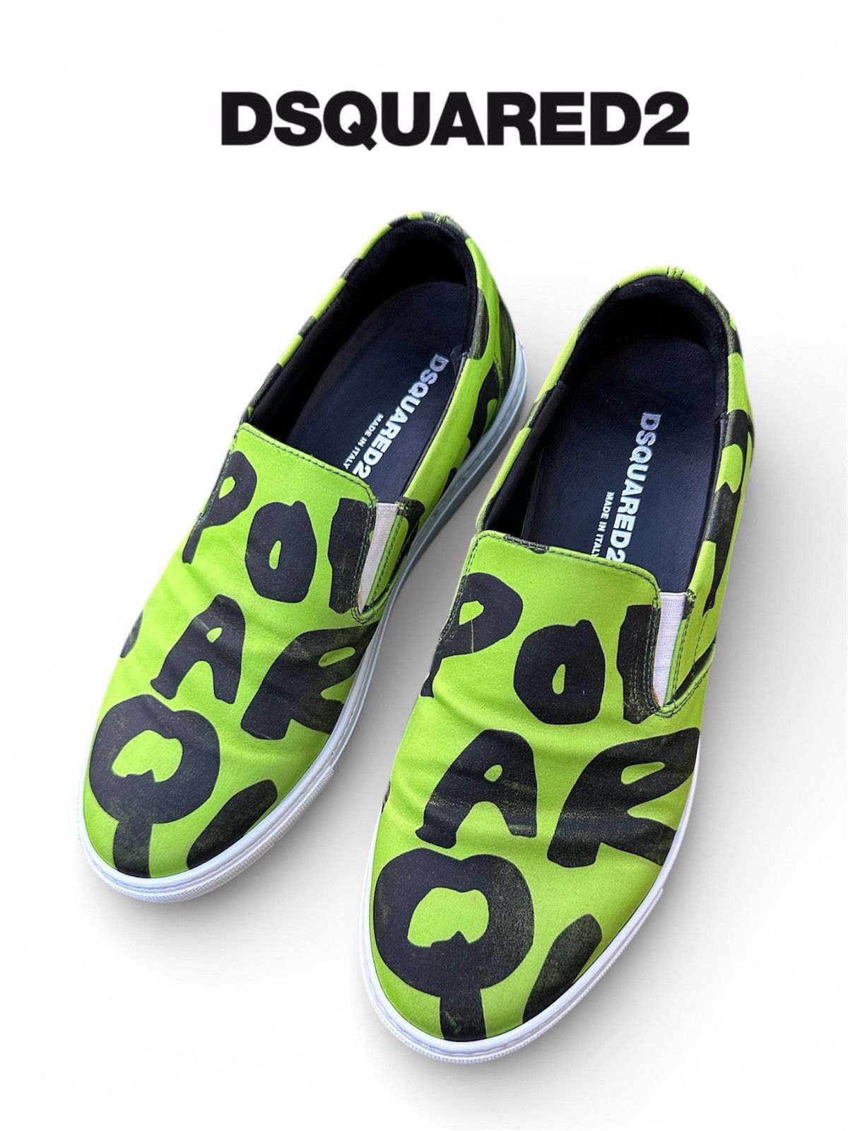 Dsquared2 Dsquared2 Made in Italy Green Neon Slip-on Size US 8 / EU 41 - 1 Thumbnail