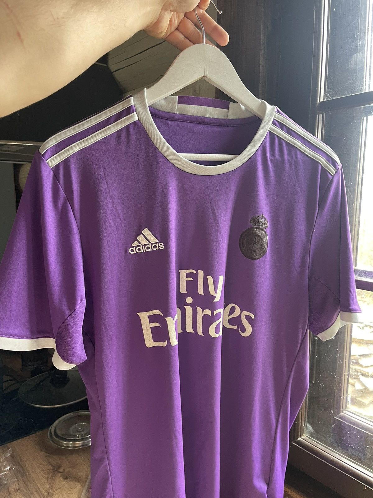 Adidas 2016 Adidas Real Madrid soccer jersey purple Size US L / EU 52-54 / 3 - 11 Thumbnail