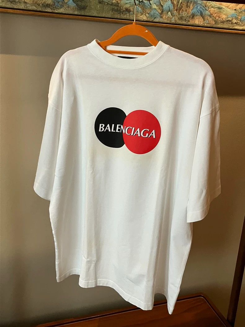 Balenciaga Balenciaga White MasterCard logo printed short sleeves Size US S / EU 44-46 / 1 - 1 Thumbnail